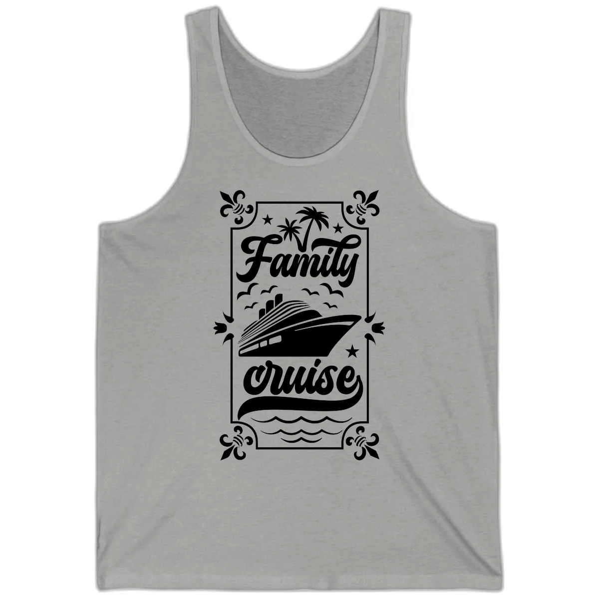 Family Cruise Getaway Tank in Athletic Heather