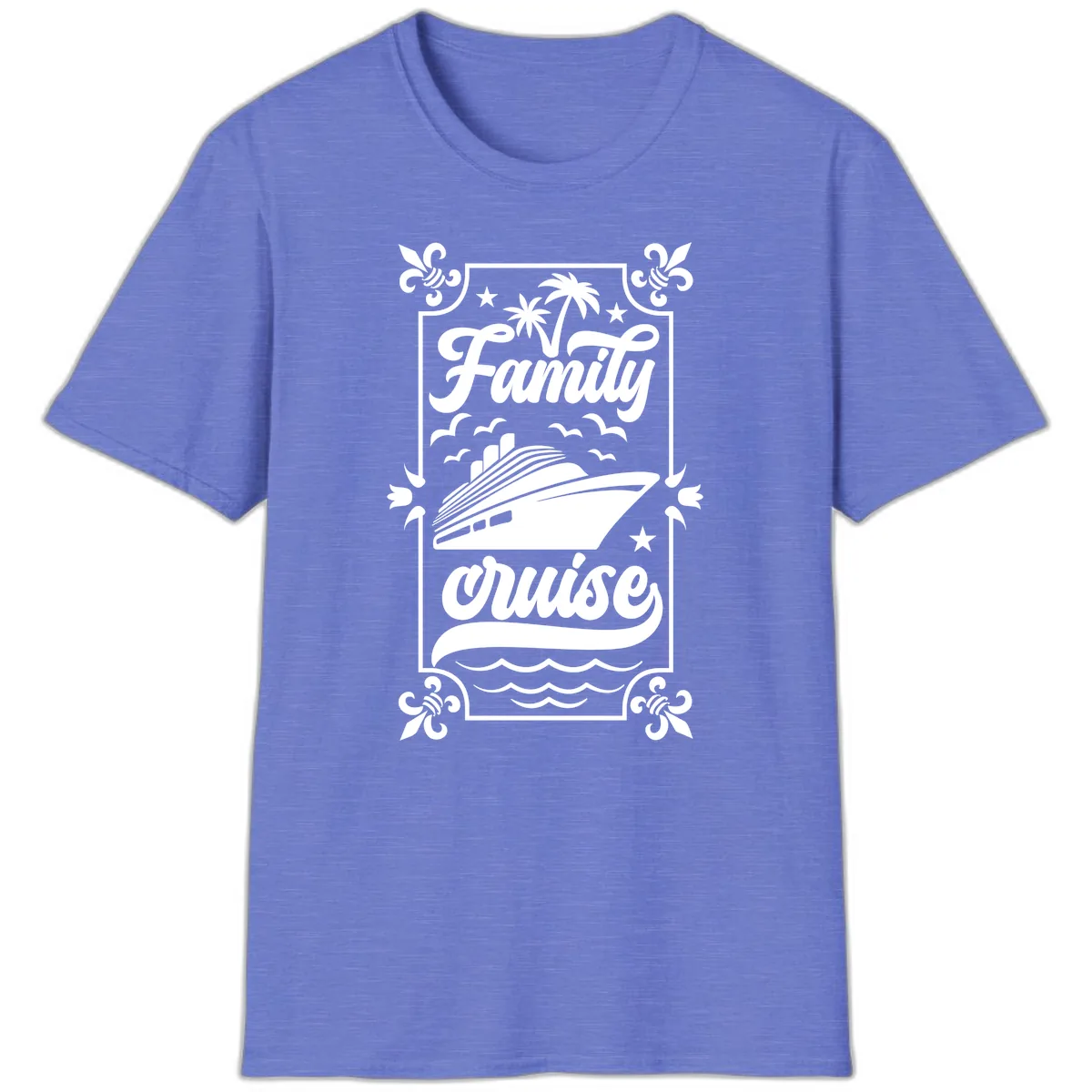 Family Cruise Getaway T-Shirt in Heather Royal