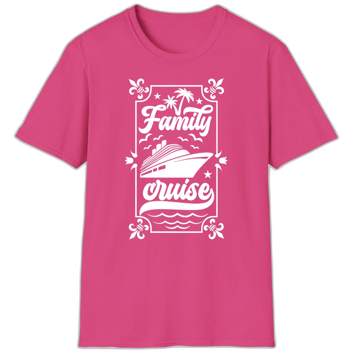 Family Cruise Getaway T-Shirt in Heliconia