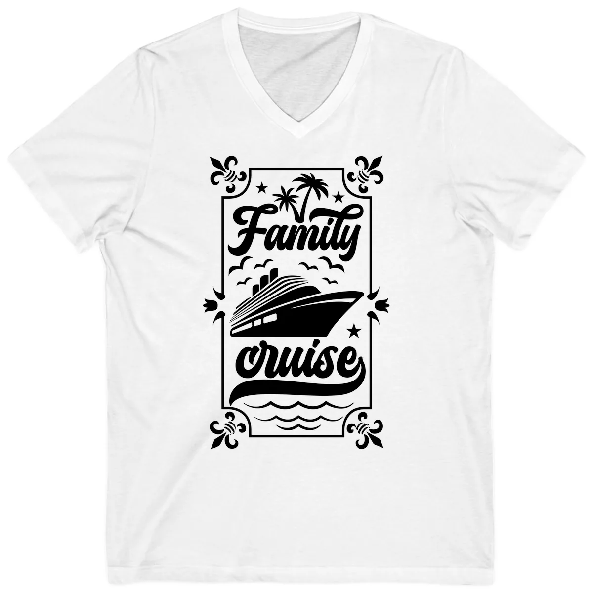 Family Cruise Getaway V-Neck in White