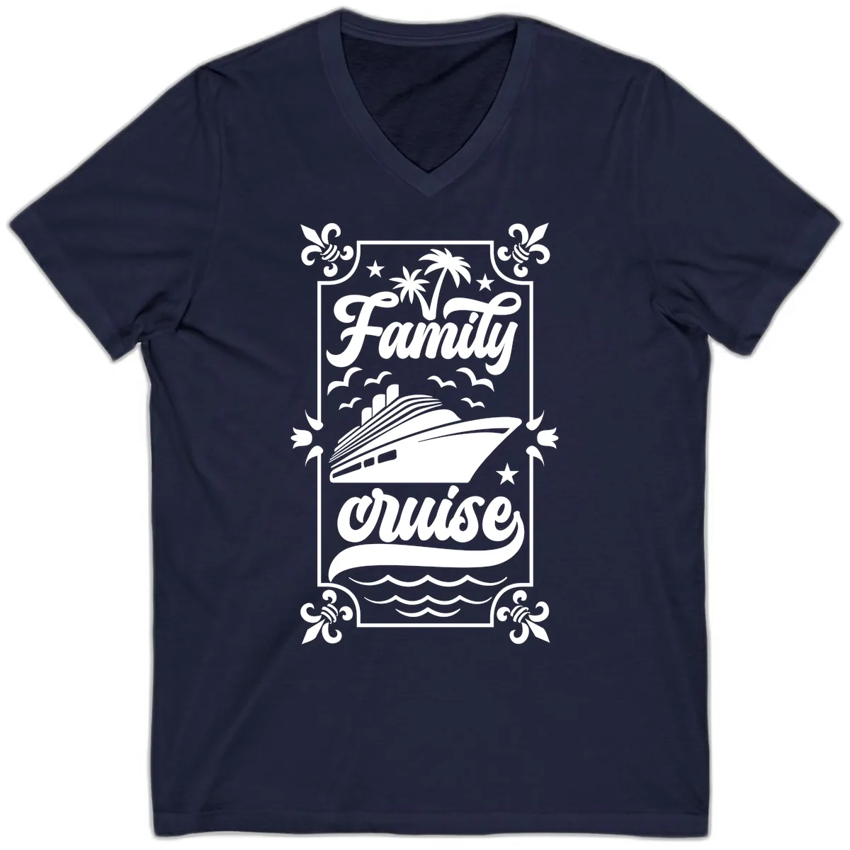 Family Cruise Getaway V-Neck in Navy