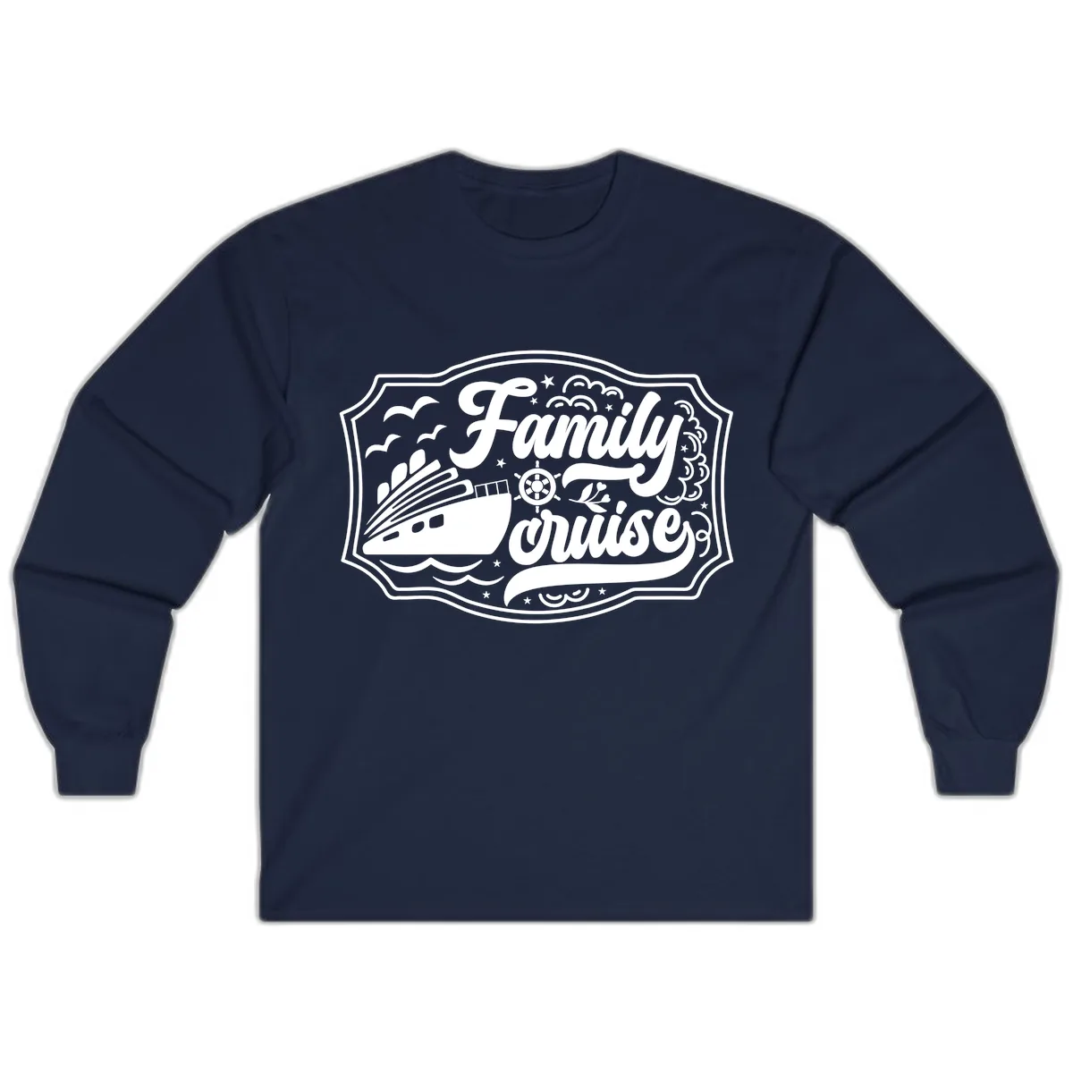Family Cruise Vintage Badge Long Sleeve in Navy