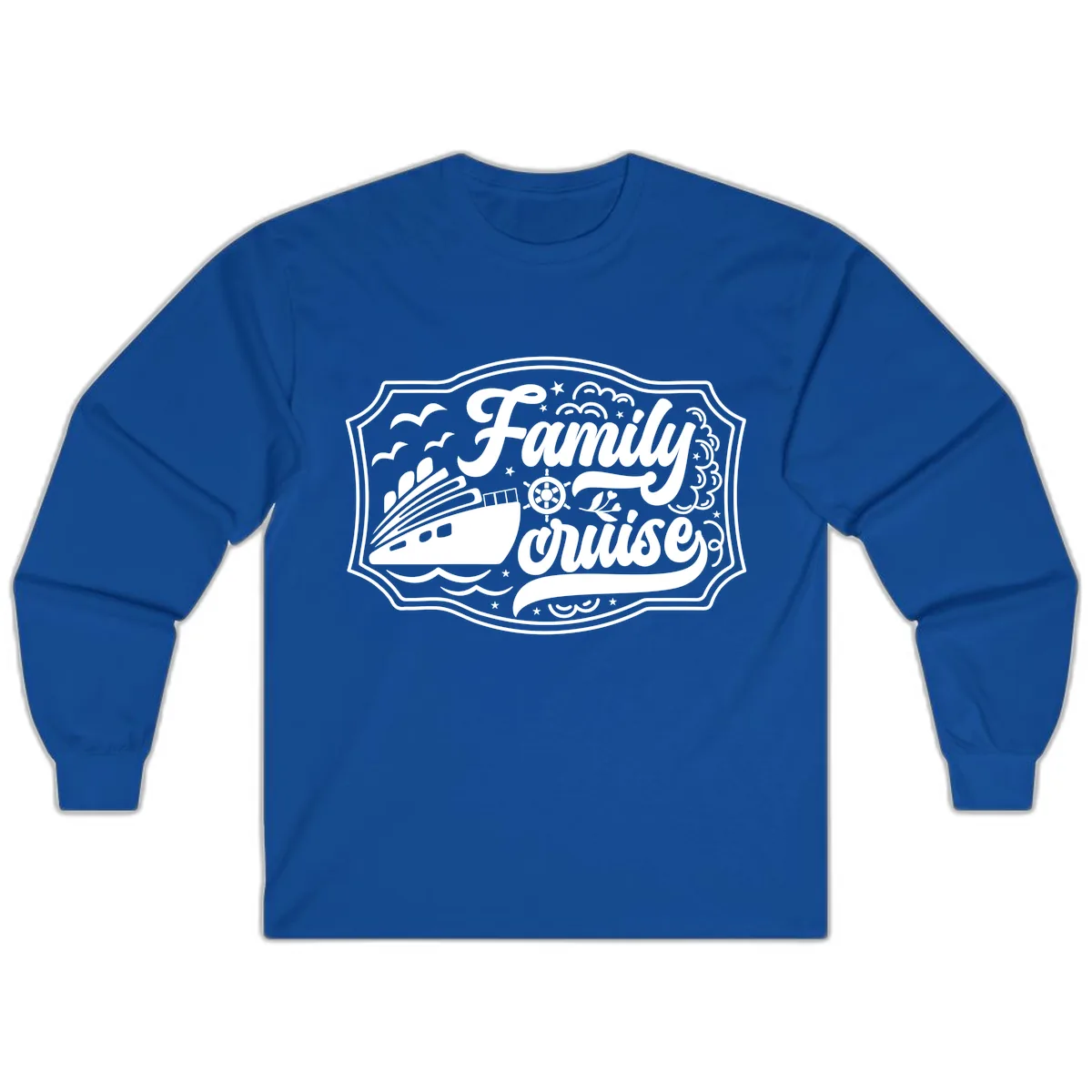 Family Cruise Vintage Badge Long Sleeve in Royal