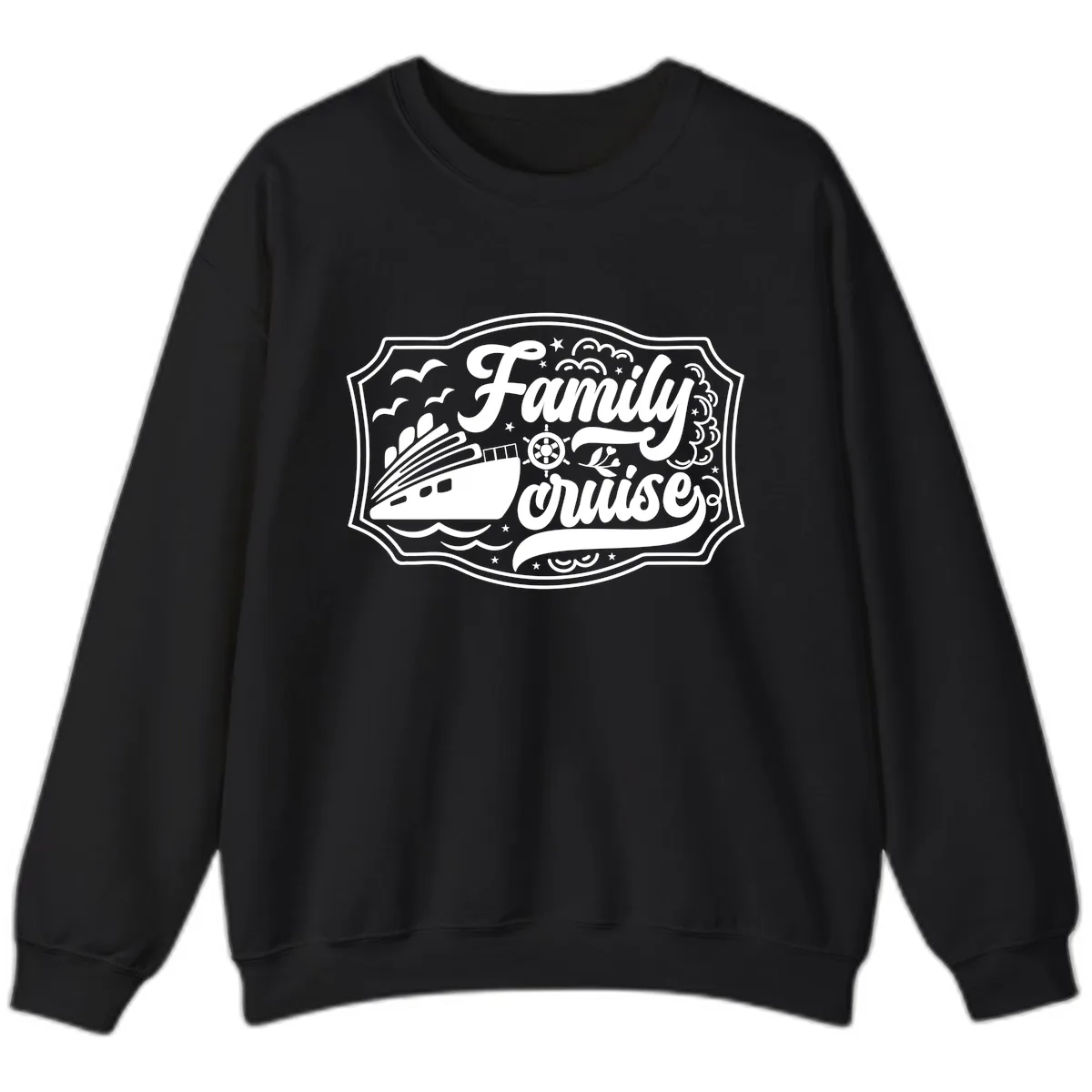 Family Cruise Vintage Badge Sweatshirt in Black