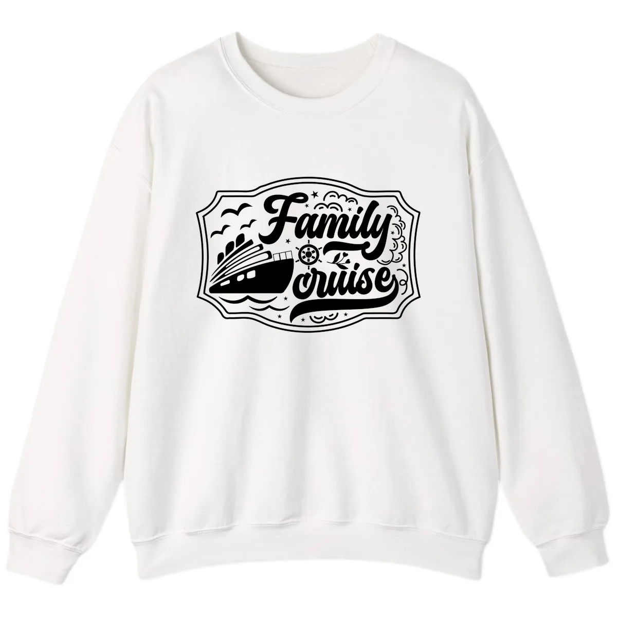 Family Cruise Vintage Badge Sweatshirt in White