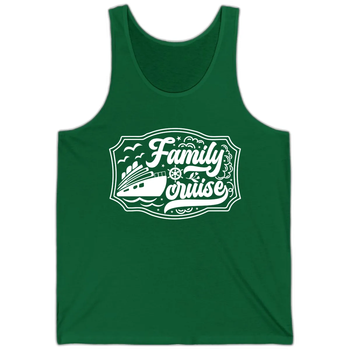 Family Cruise Vintage Badge Tank in Kelly