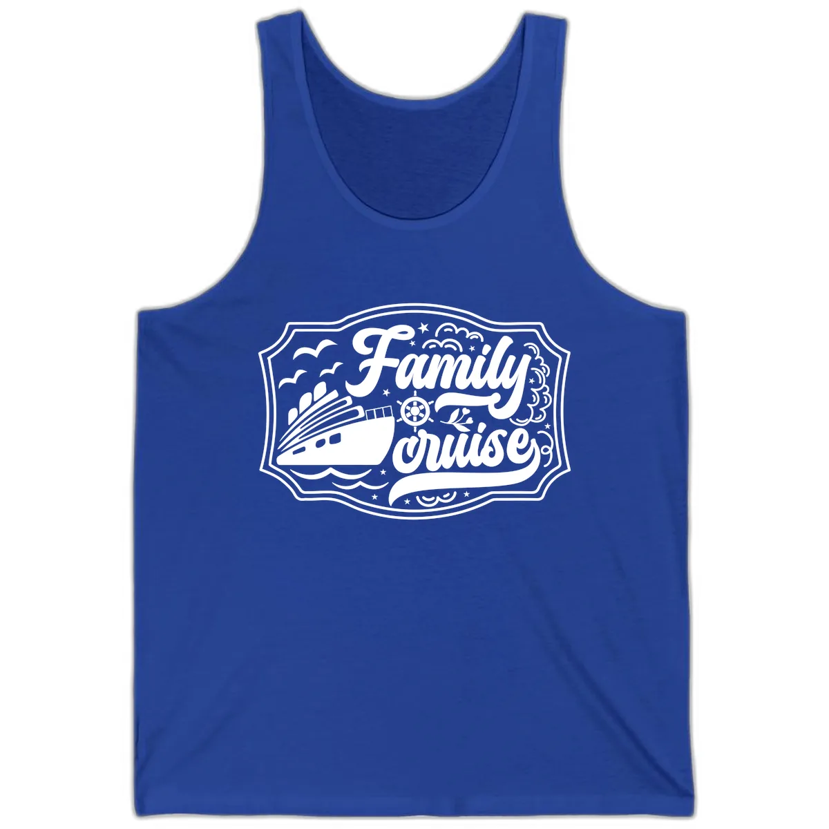 Family Cruise Vintage Badge Tank in True Royal