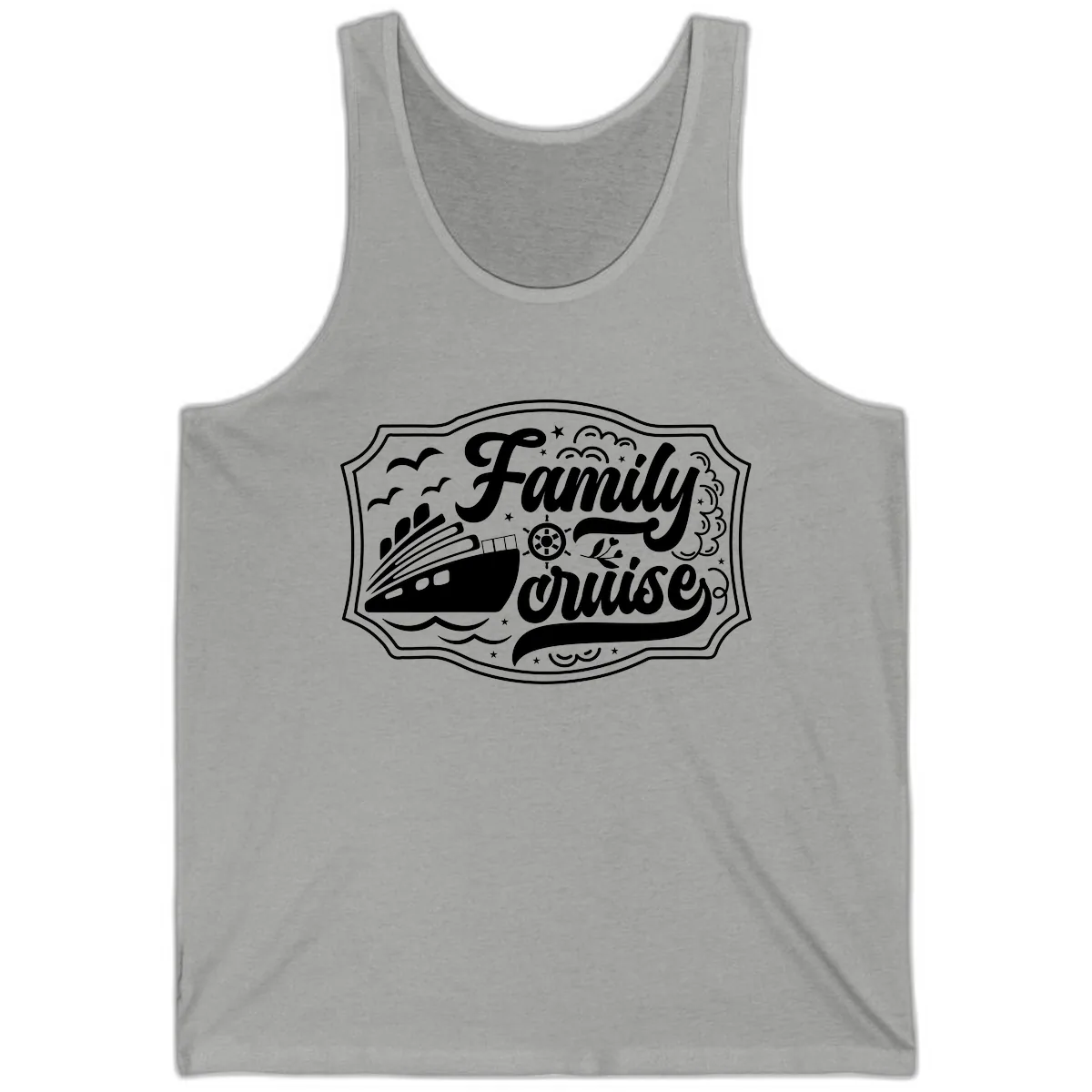 Family Cruise Vintage Badge Tank in Athletic Heather