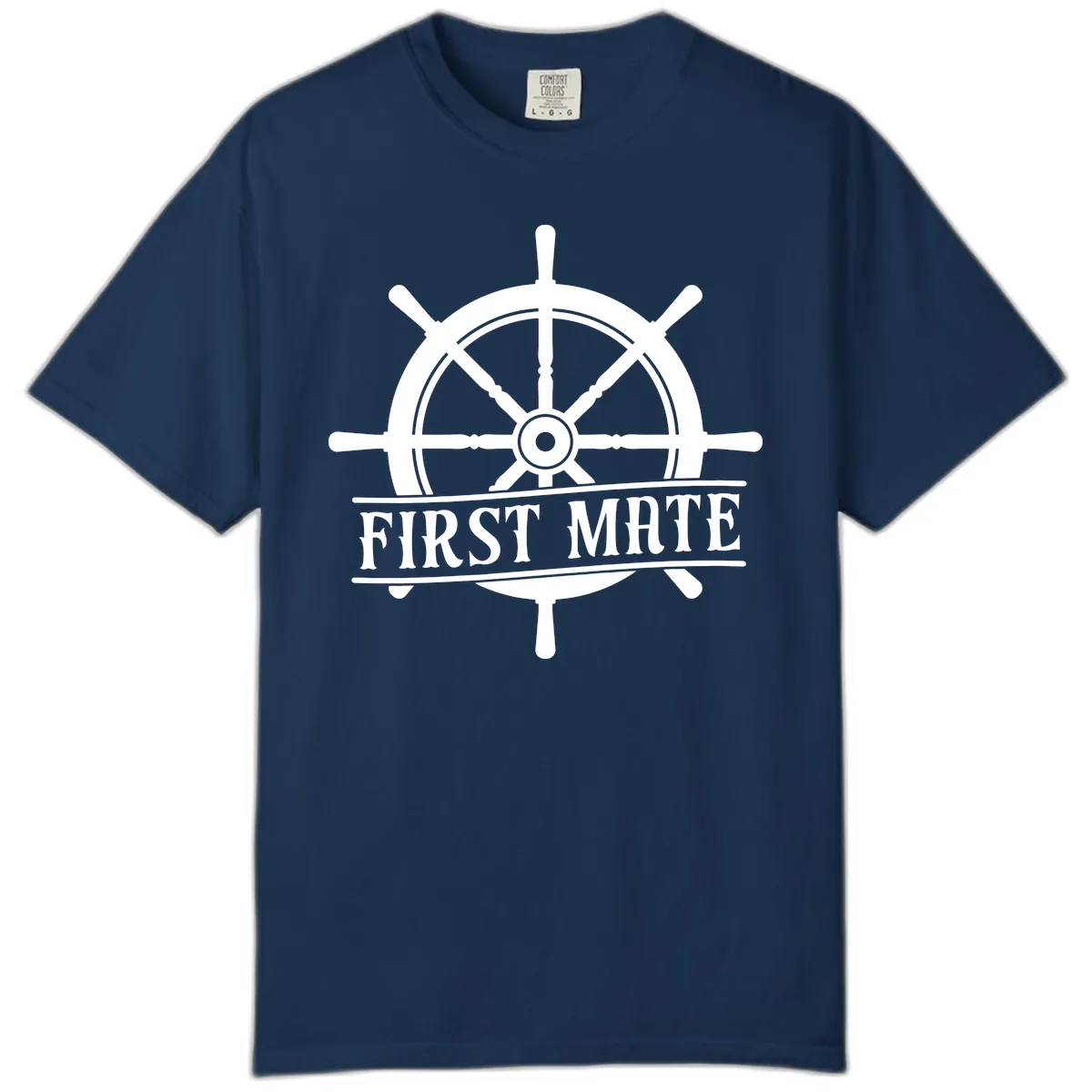 First Mate Ship's Wheel Comfort Color in Navy