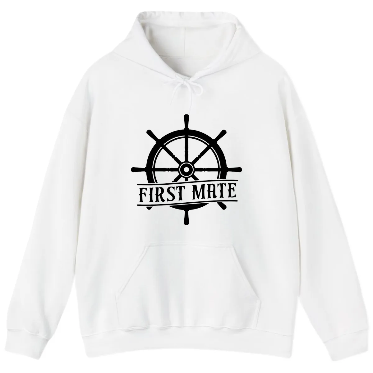 First Mate Ship's Wheel Hoodie in White