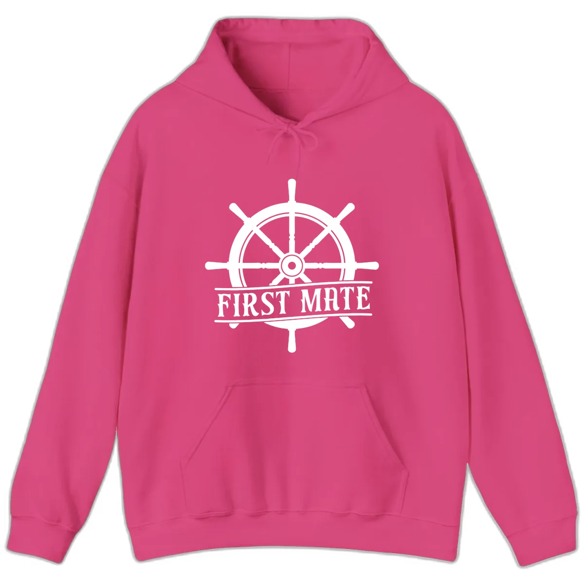First Mate Ship's Wheel Hoodie in Heliconia