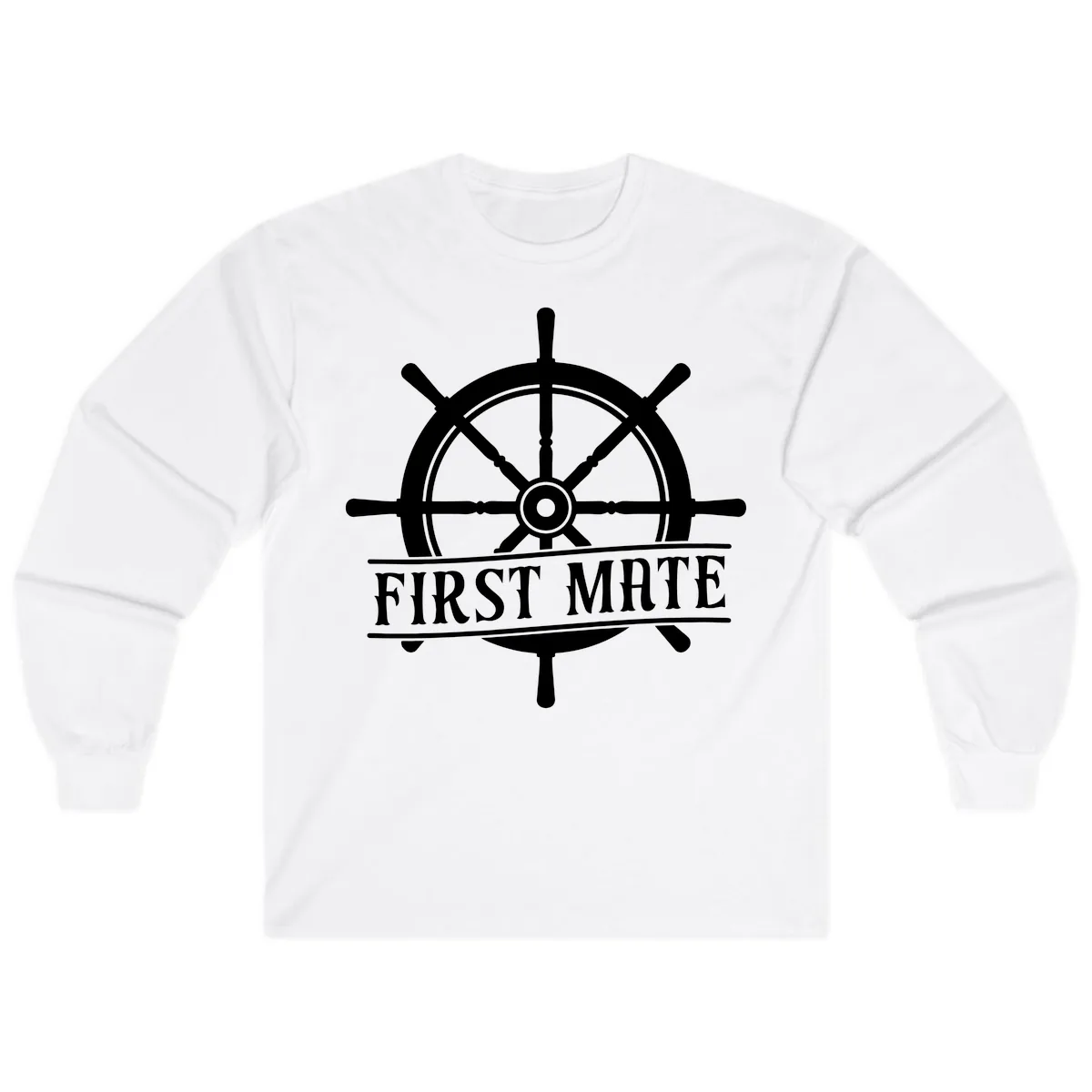 First Mate Ship's Wheel Long Sleeve in White