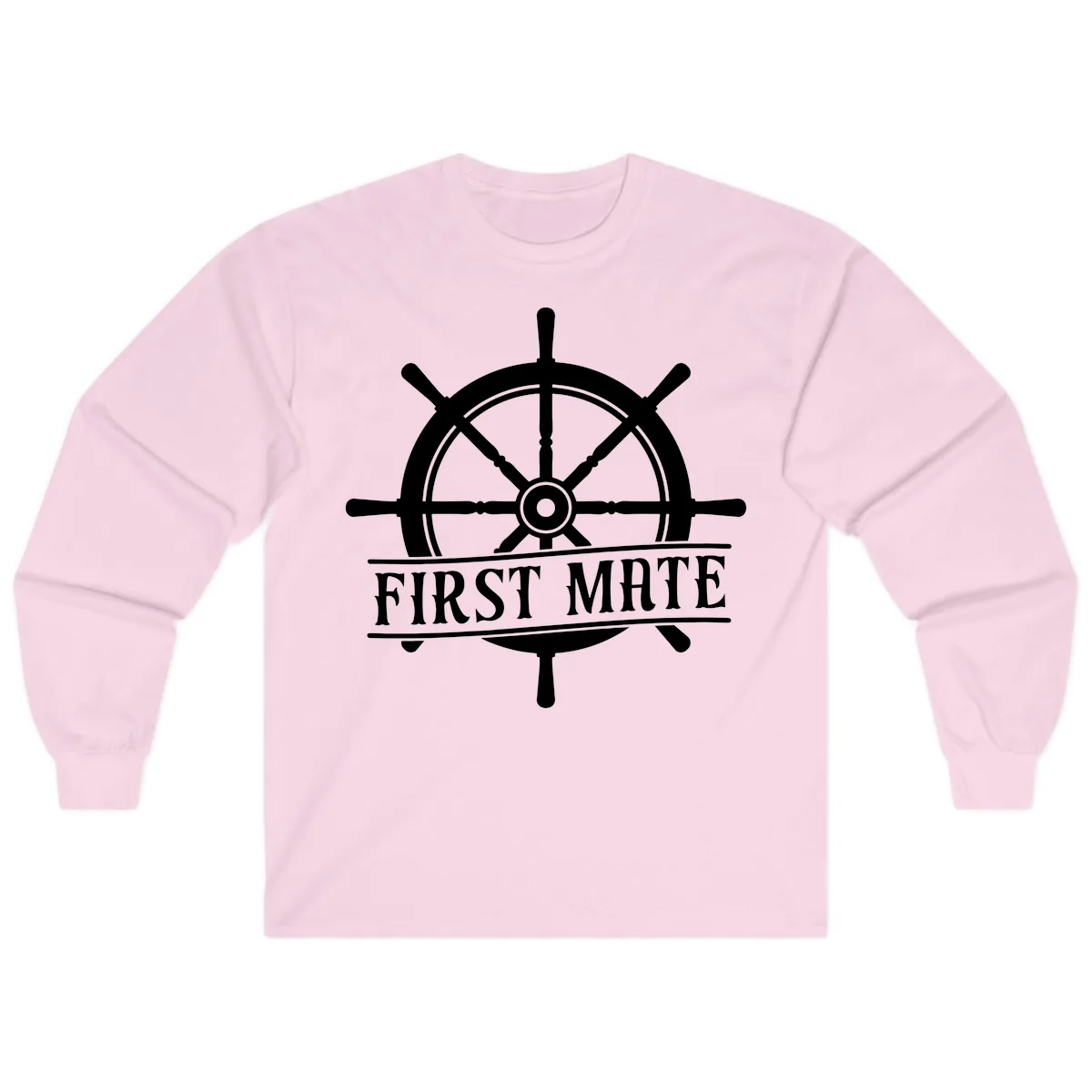 First Mate Ship's Wheel Long Sleeve in Light Pink