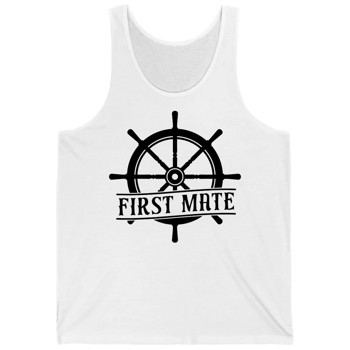 First Mate Ship's Wheel Tank in White