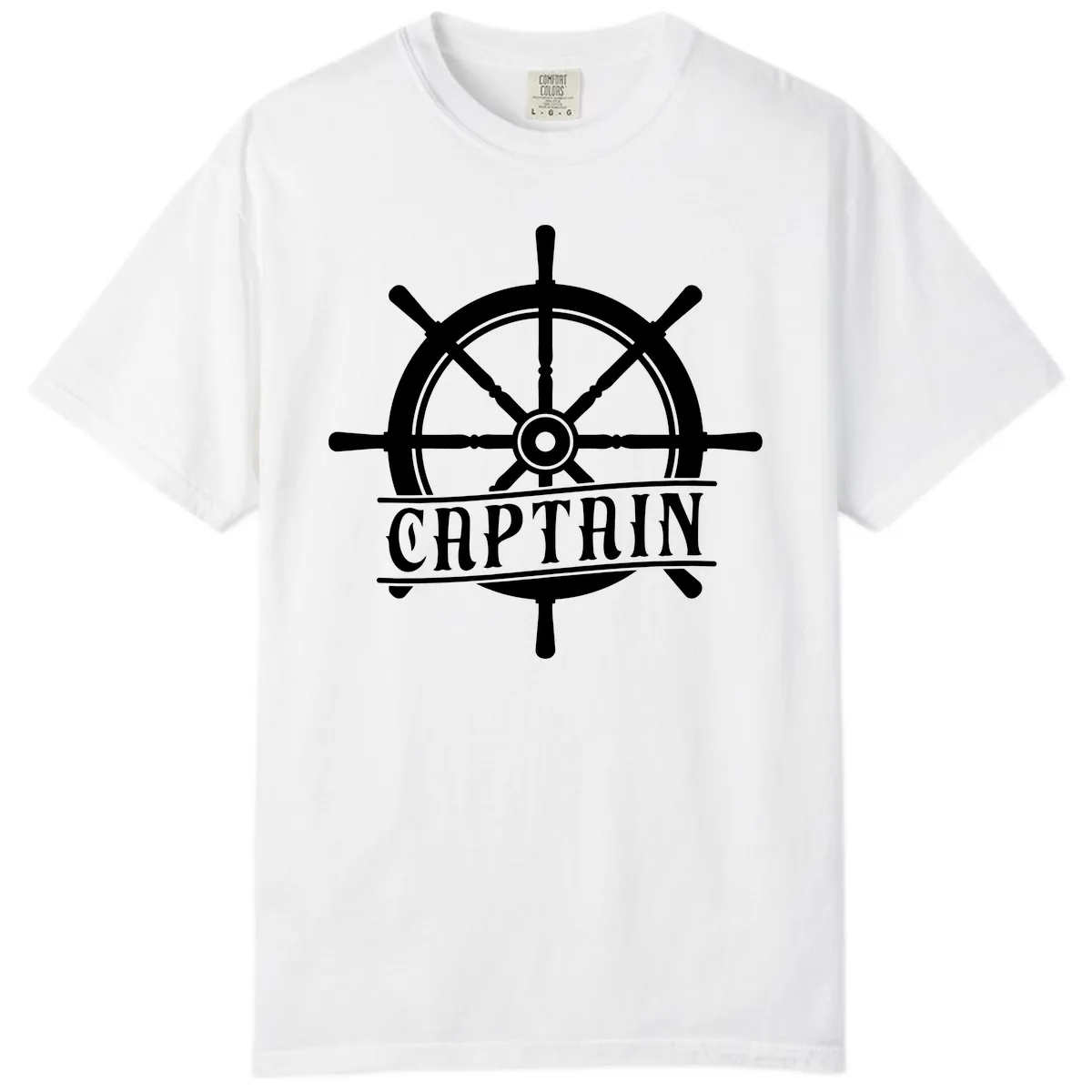 Captain Ship Wheel Nautical Design Comfort Color in White