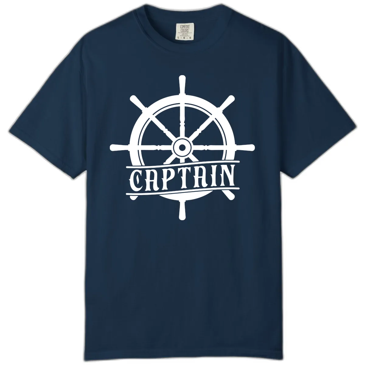Captain Ship Wheel Nautical Design Comfort Color in True Navy