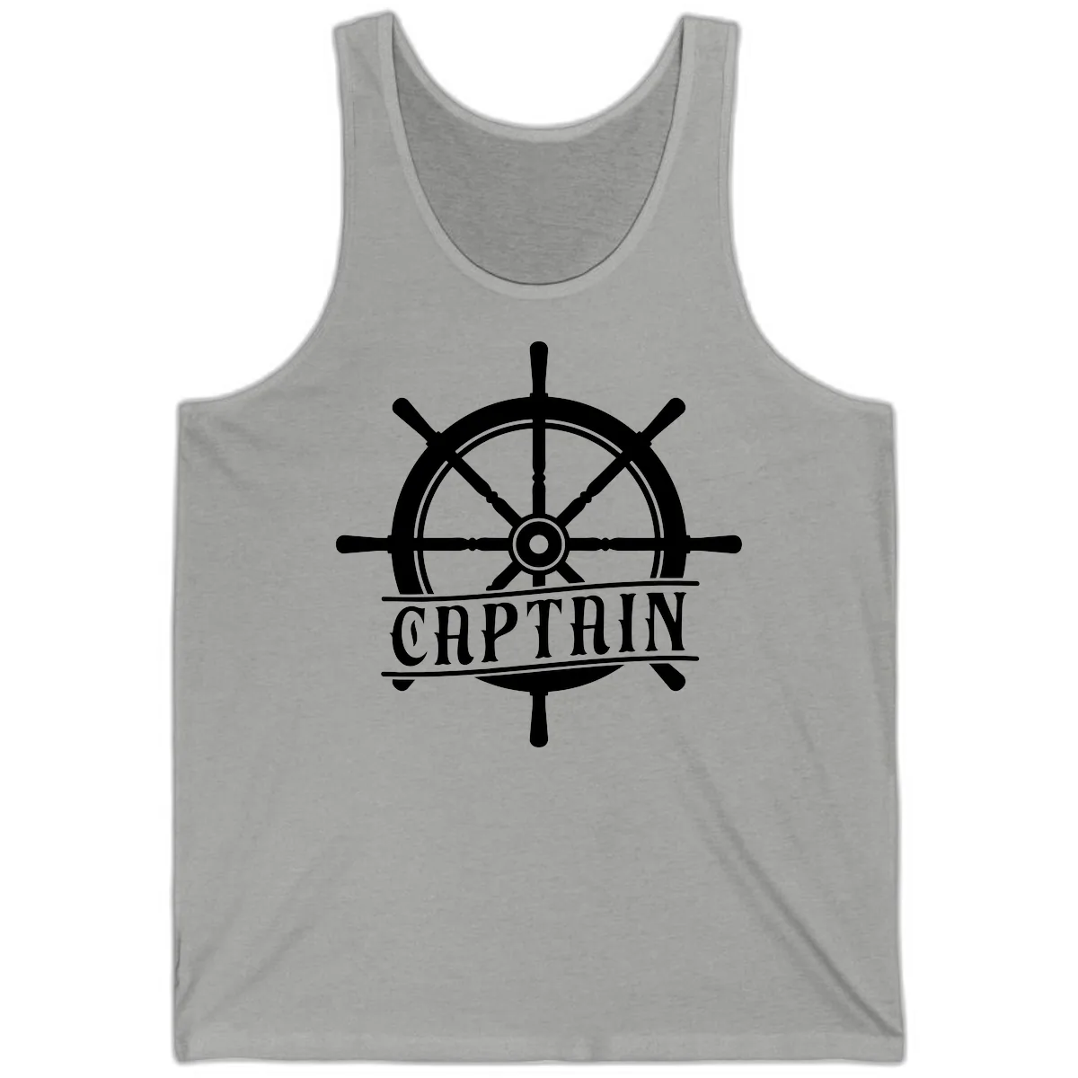 Captain Ship Wheel Nautical Design Tank in Athletic Heather