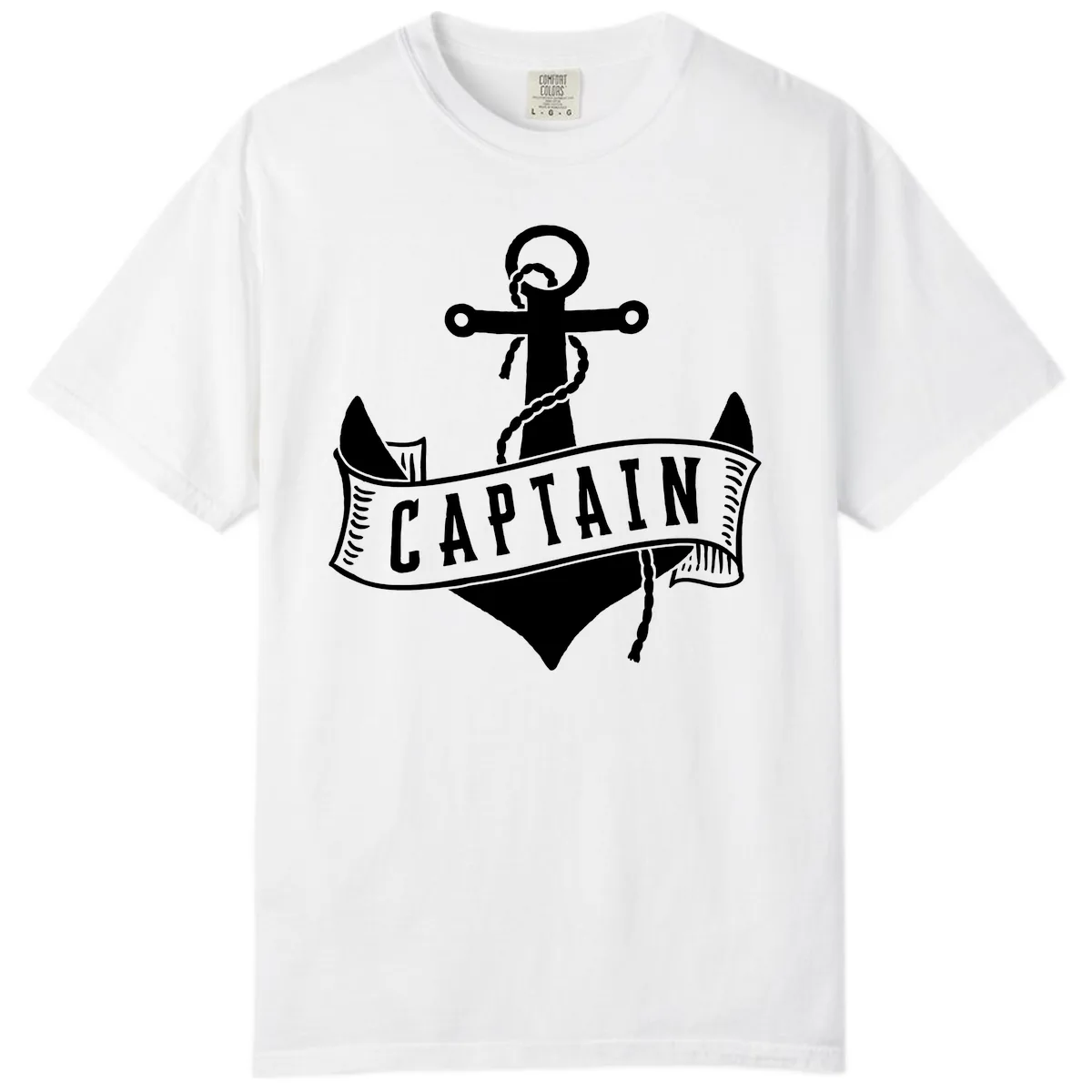 Captain Anchor Nautical Badge Comfort Color in White
