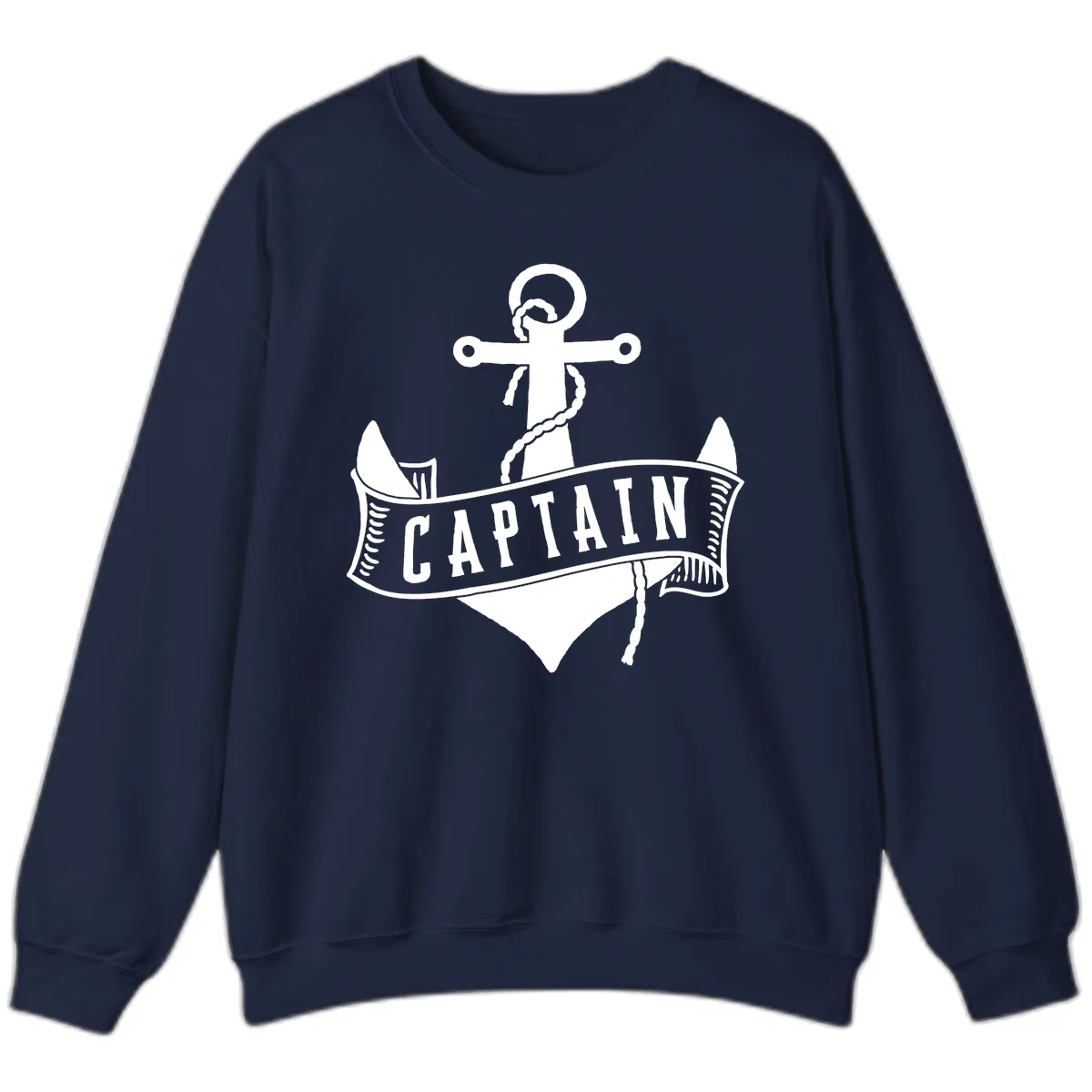 Captain Anchor Nautical Badge Sweatshirt in Navy