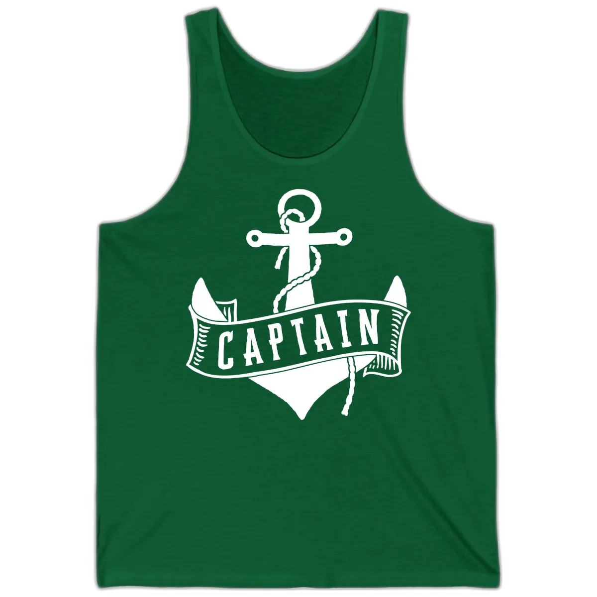 Captain Anchor Nautical Badge Tank in Kelly