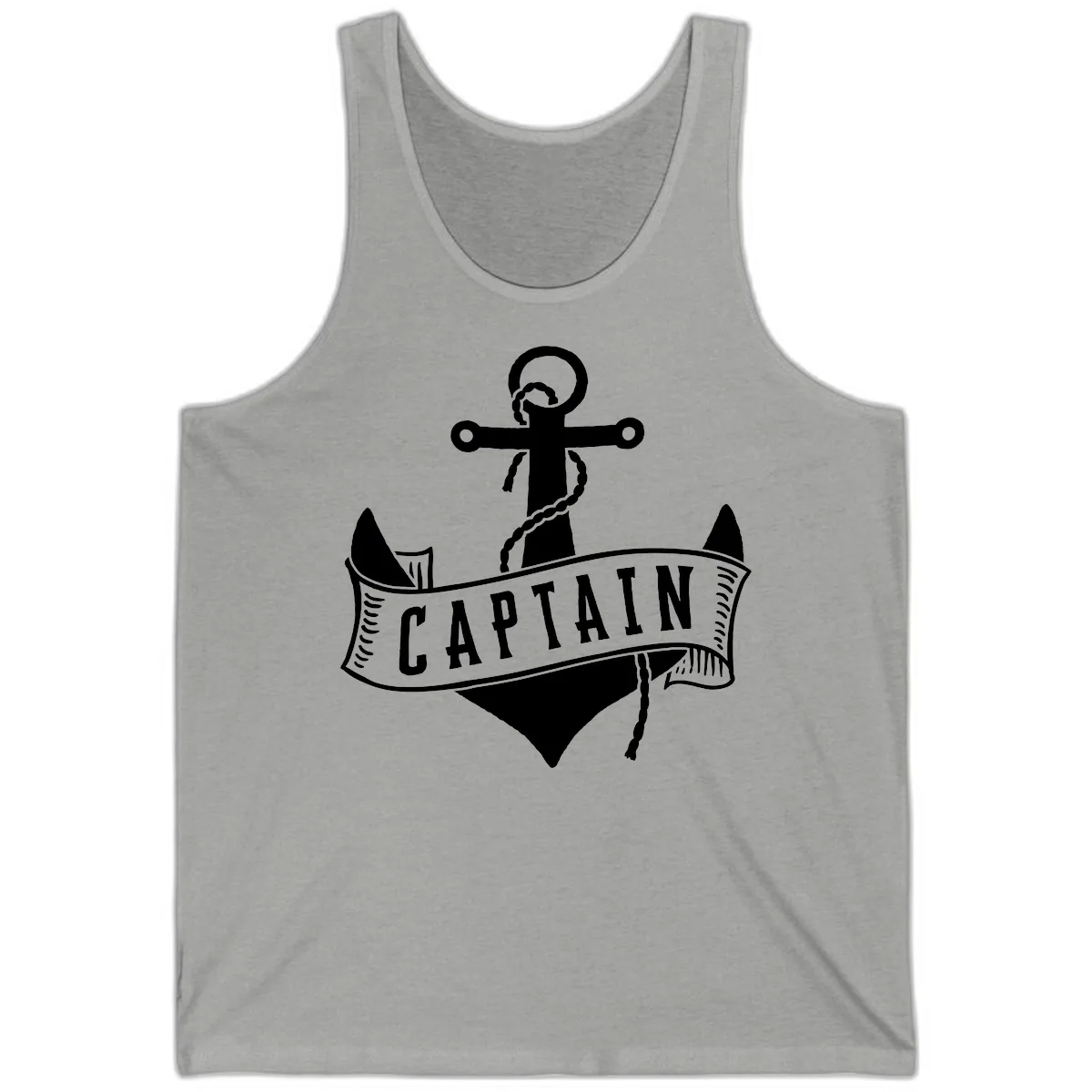 Captain Anchor Nautical Badge Tank in Athletic Heather
