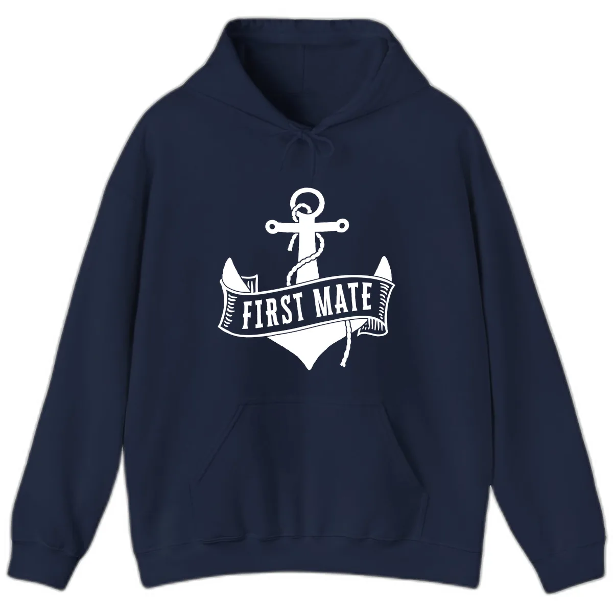 First Mate Anchor Nautical Hoodie in Navy