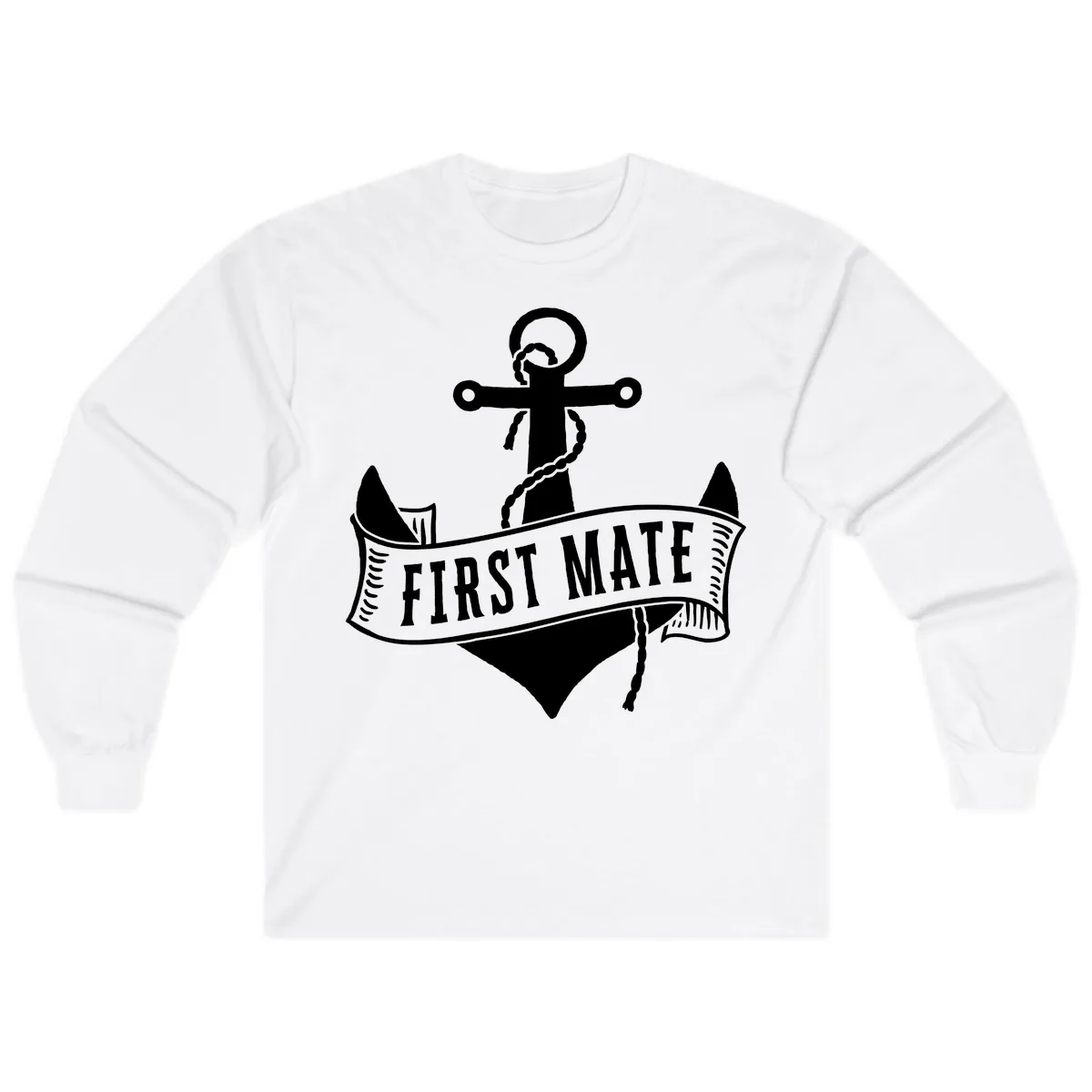 First Mate Anchor Nautical Long Sleeve in White
