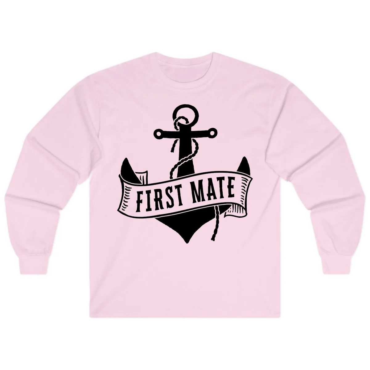 First Mate Anchor Nautical Long Sleeve in Light Pink