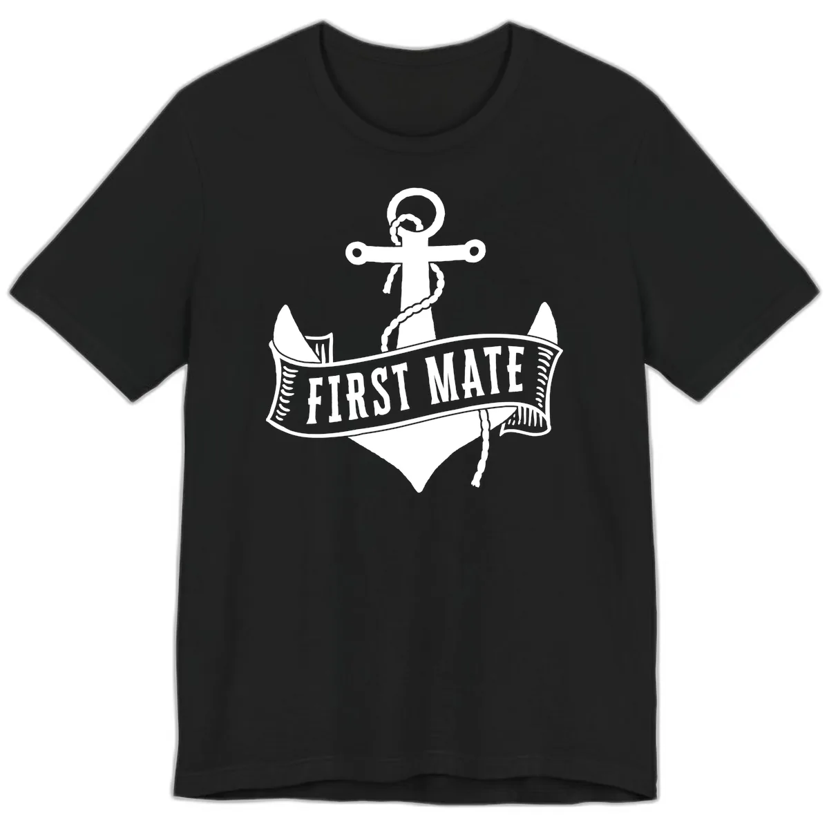 First Mate Anchor Nautical Premium T-Shirt in Black