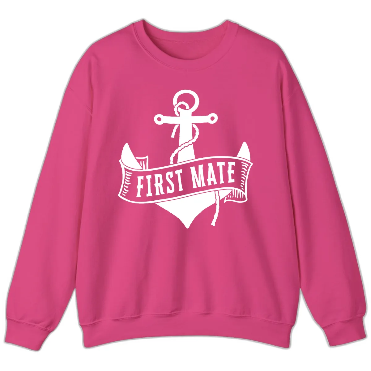 First Mate Anchor Nautical Sweatshirt in Heliconia