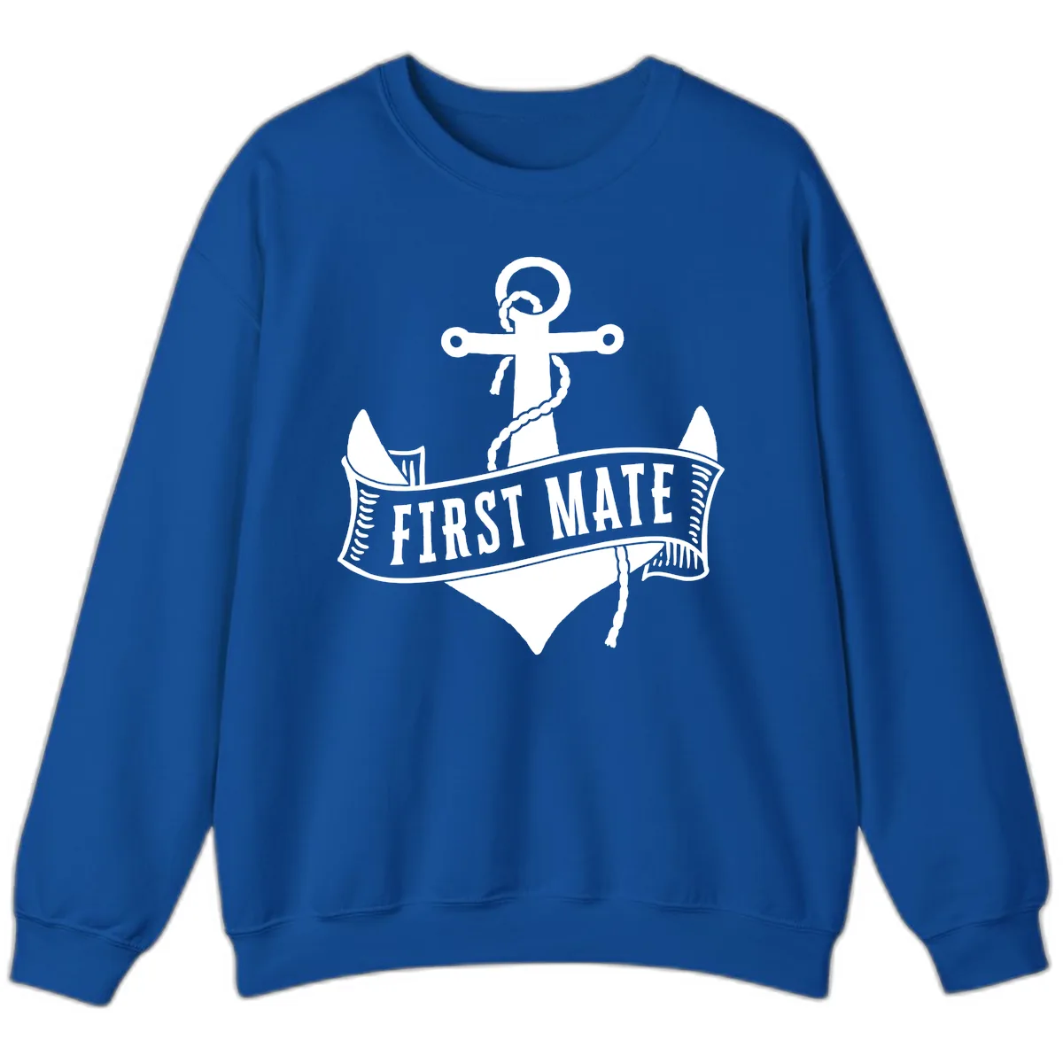 First Mate Anchor Nautical Sweatshirt in Royal