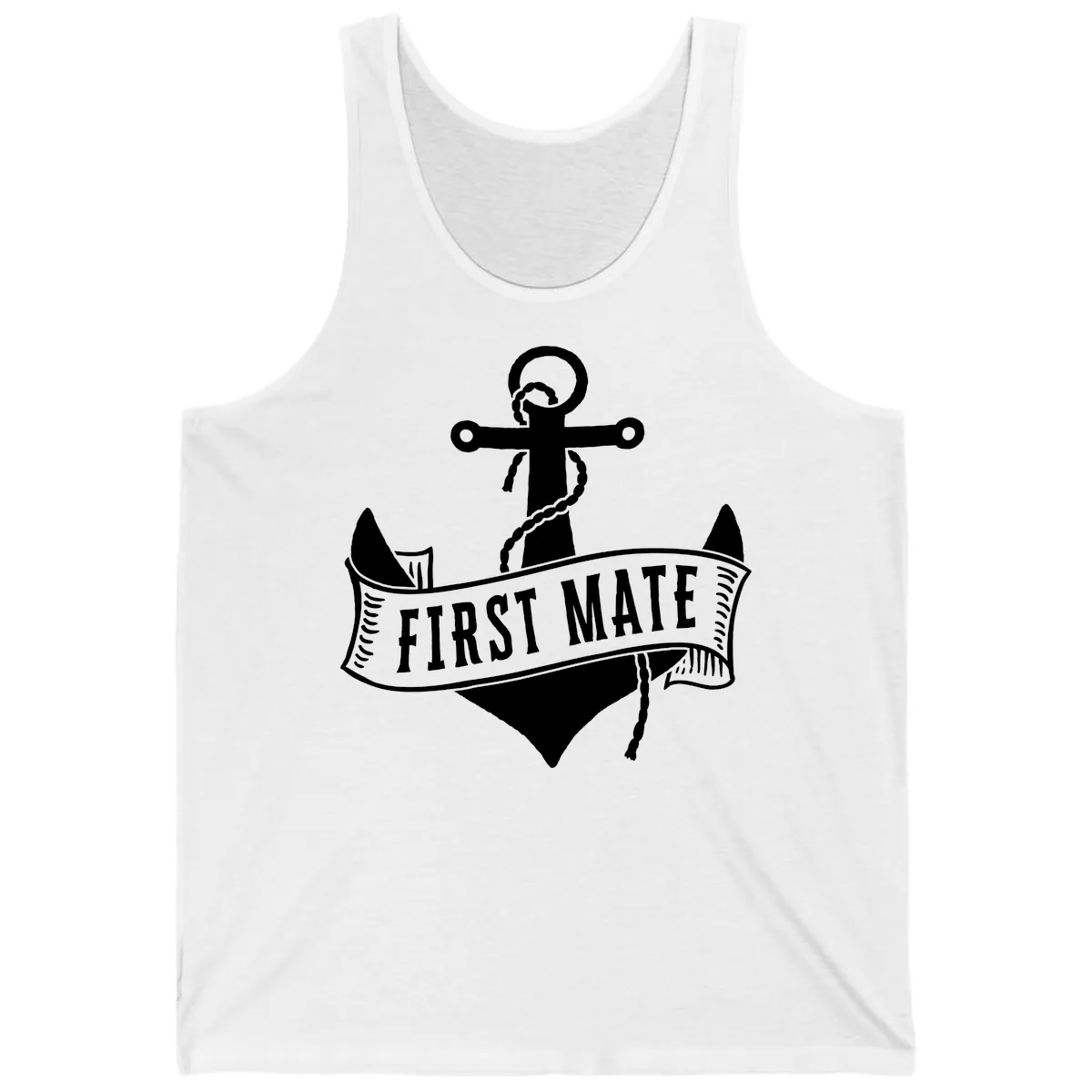 First Mate Anchor Nautical Tank in White