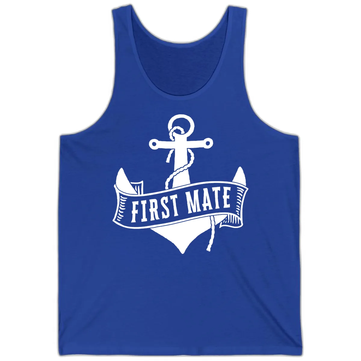 First Mate Anchor Nautical Tank in True Royal