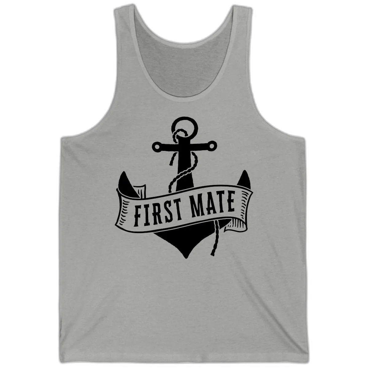 First Mate Anchor Nautical Tank in Athletic Heather