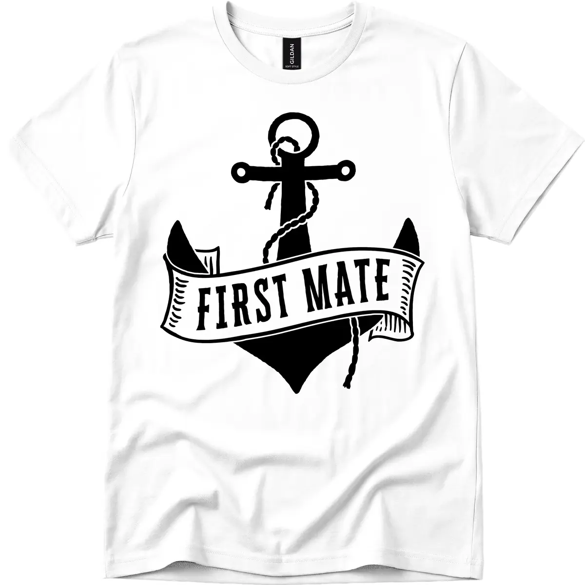 First Mate Anchor Nautical T-Shirt in White