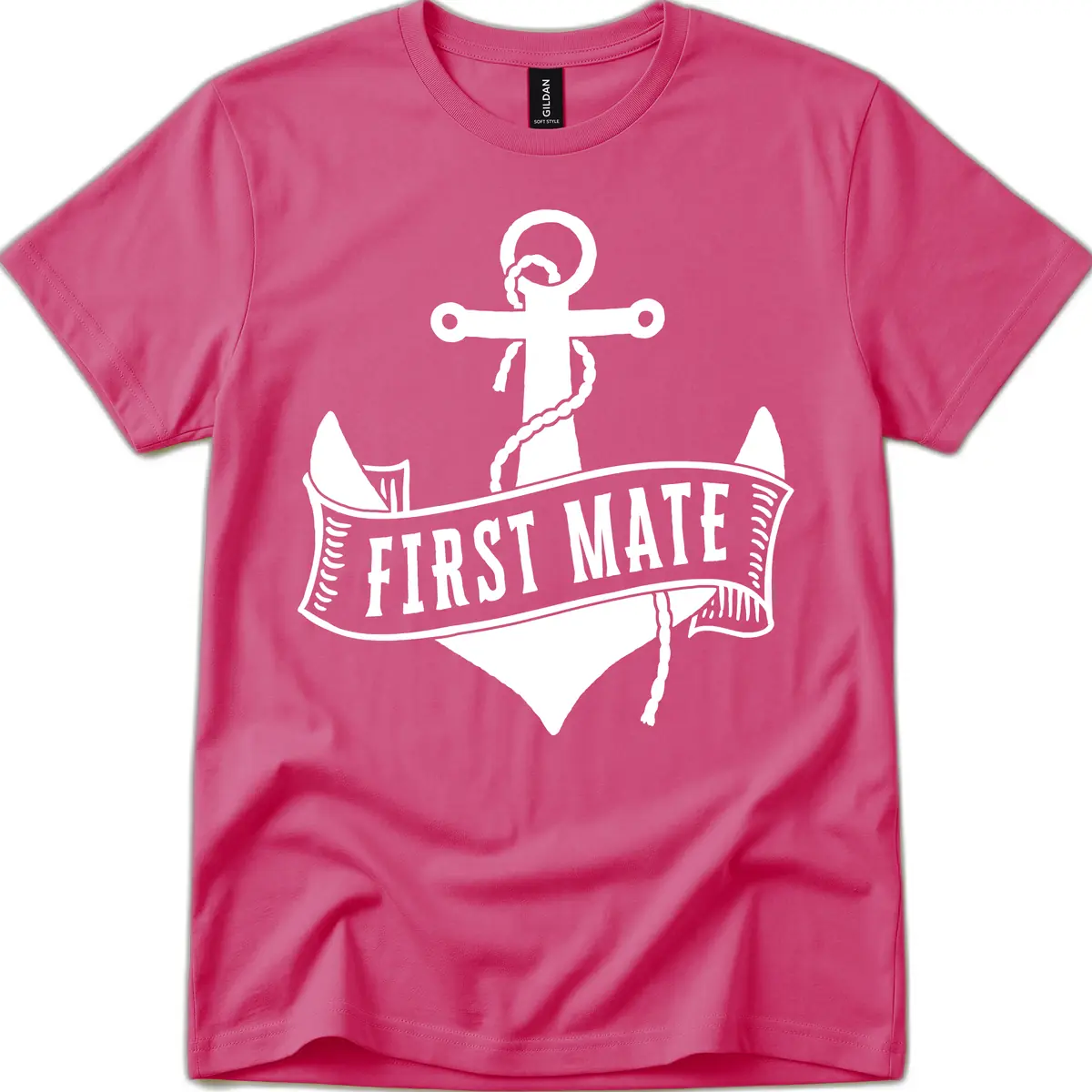 First Mate Anchor Nautical T-Shirt in Heliconia