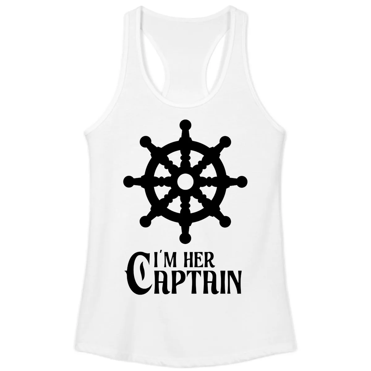 I'm Her Captain Ladies Tank in White