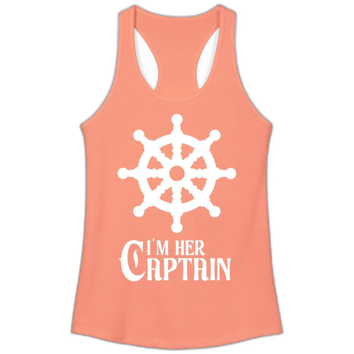 I'm Her Captain Ladies Tank in Solid Light Orange