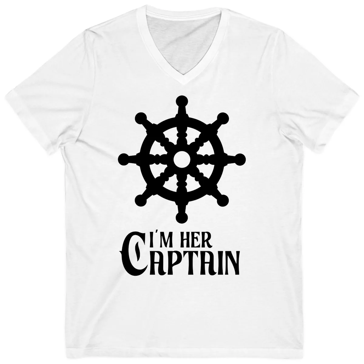 I'm Her Captain V-Neck in White