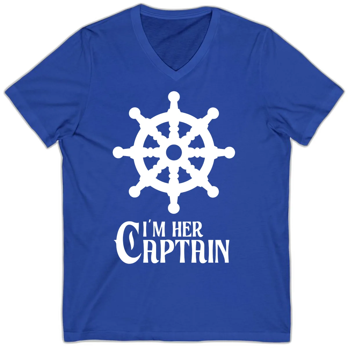 I'm Her Captain V-Neck in True Royal