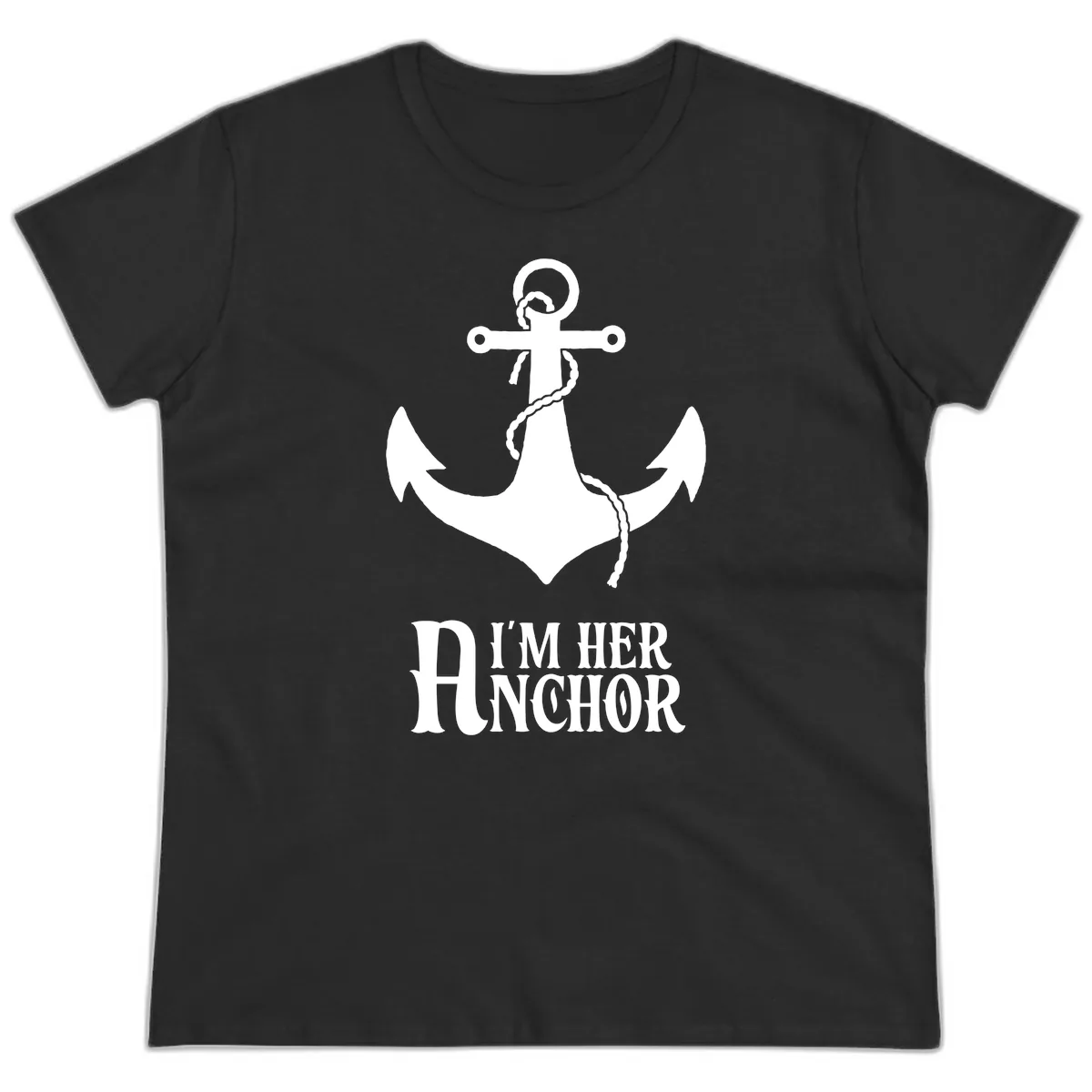 I'm Her Anchor Ladies Tee in Black
