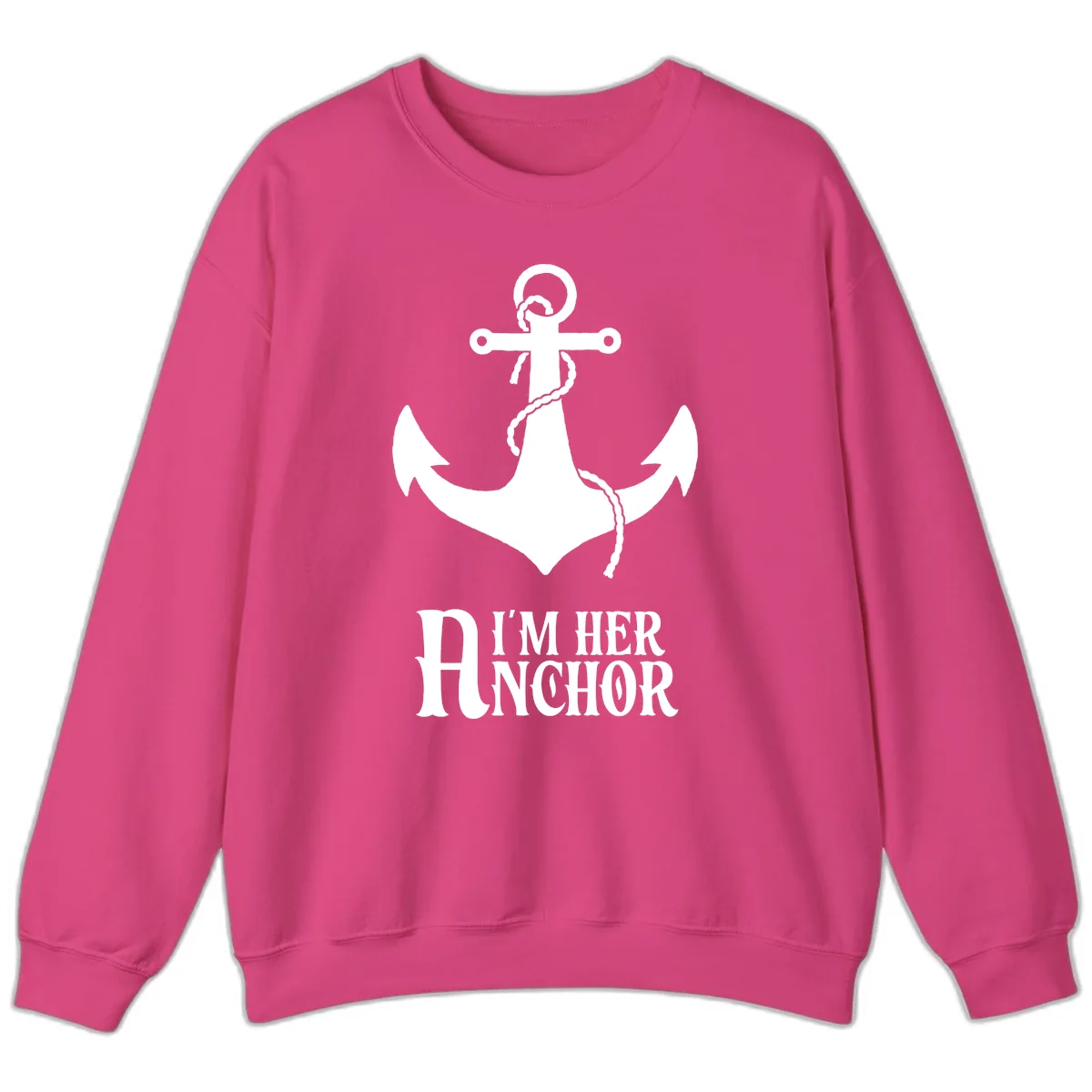 I'm Her Anchor Sweatshirt in Heliconia