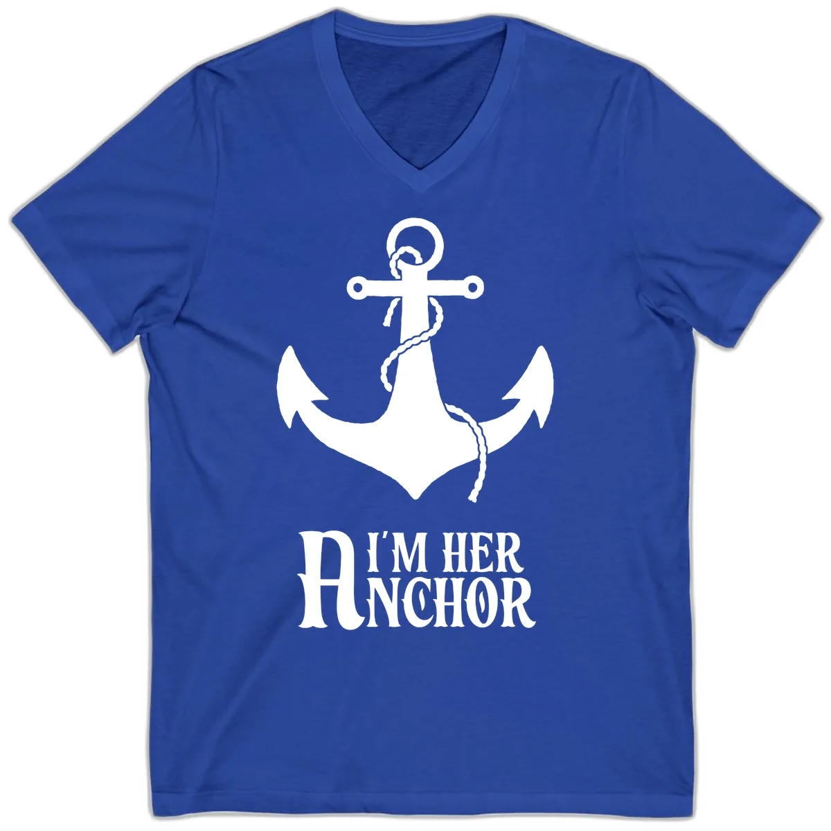 I'm Her Anchor V-Neck in True Royal