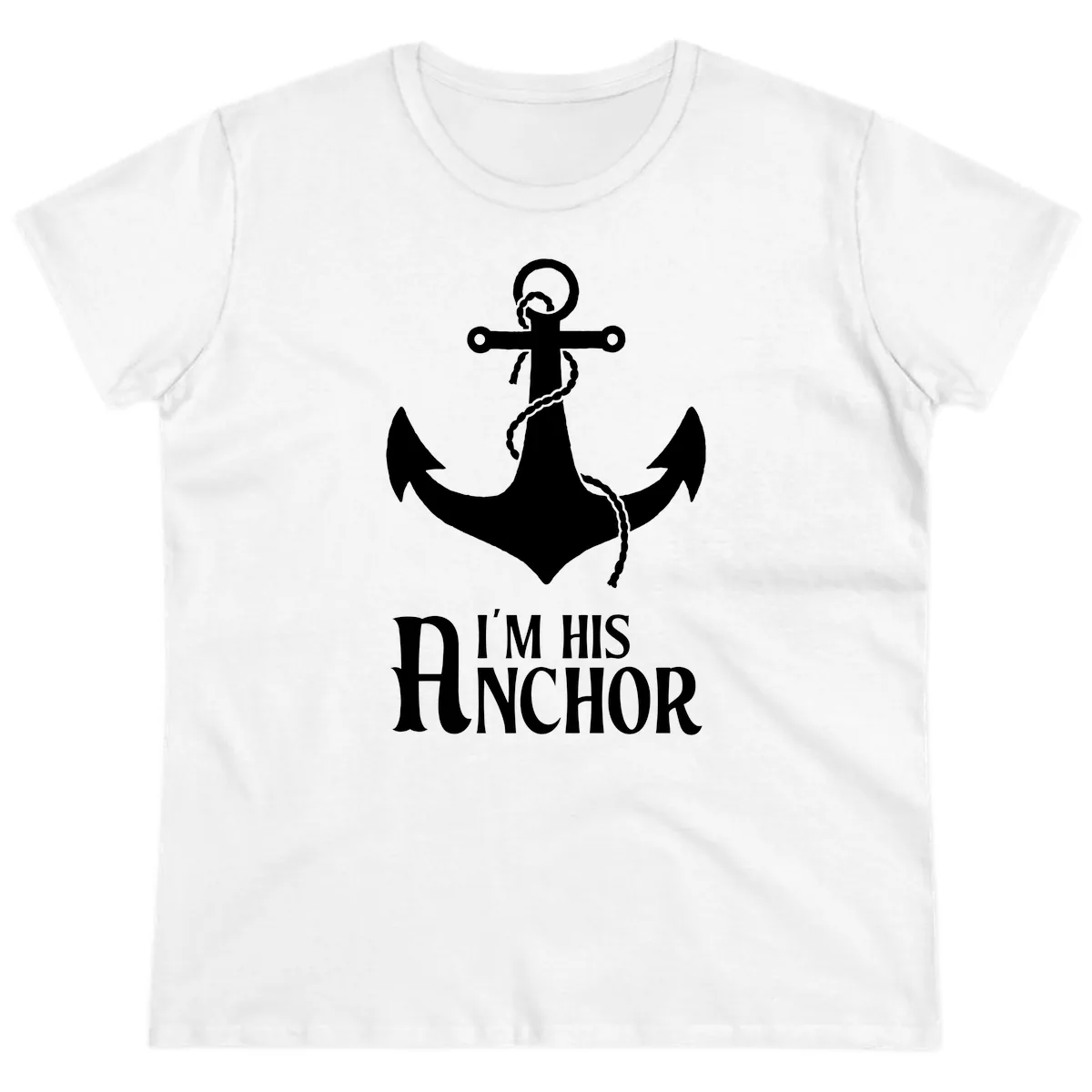 I'm His Anchor Ladies Tee in White