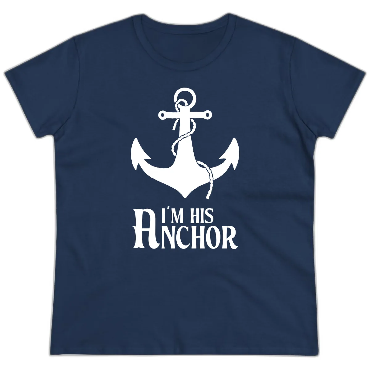 I'm His Anchor Ladies Tee in Navy