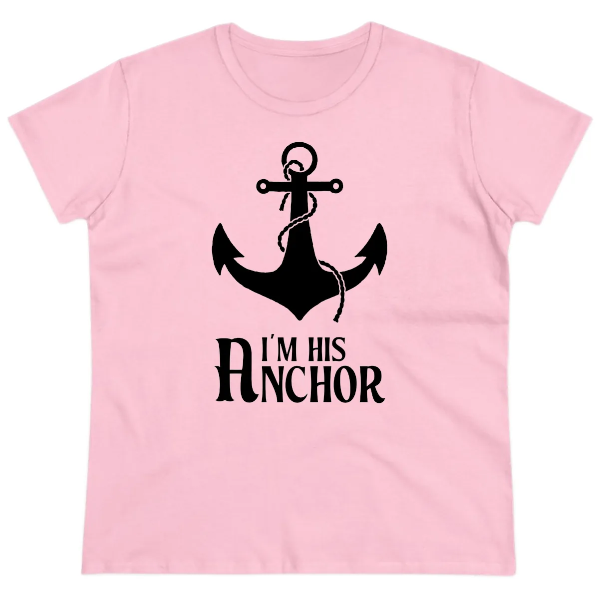 I'm His Anchor Ladies Tee in Light Pink