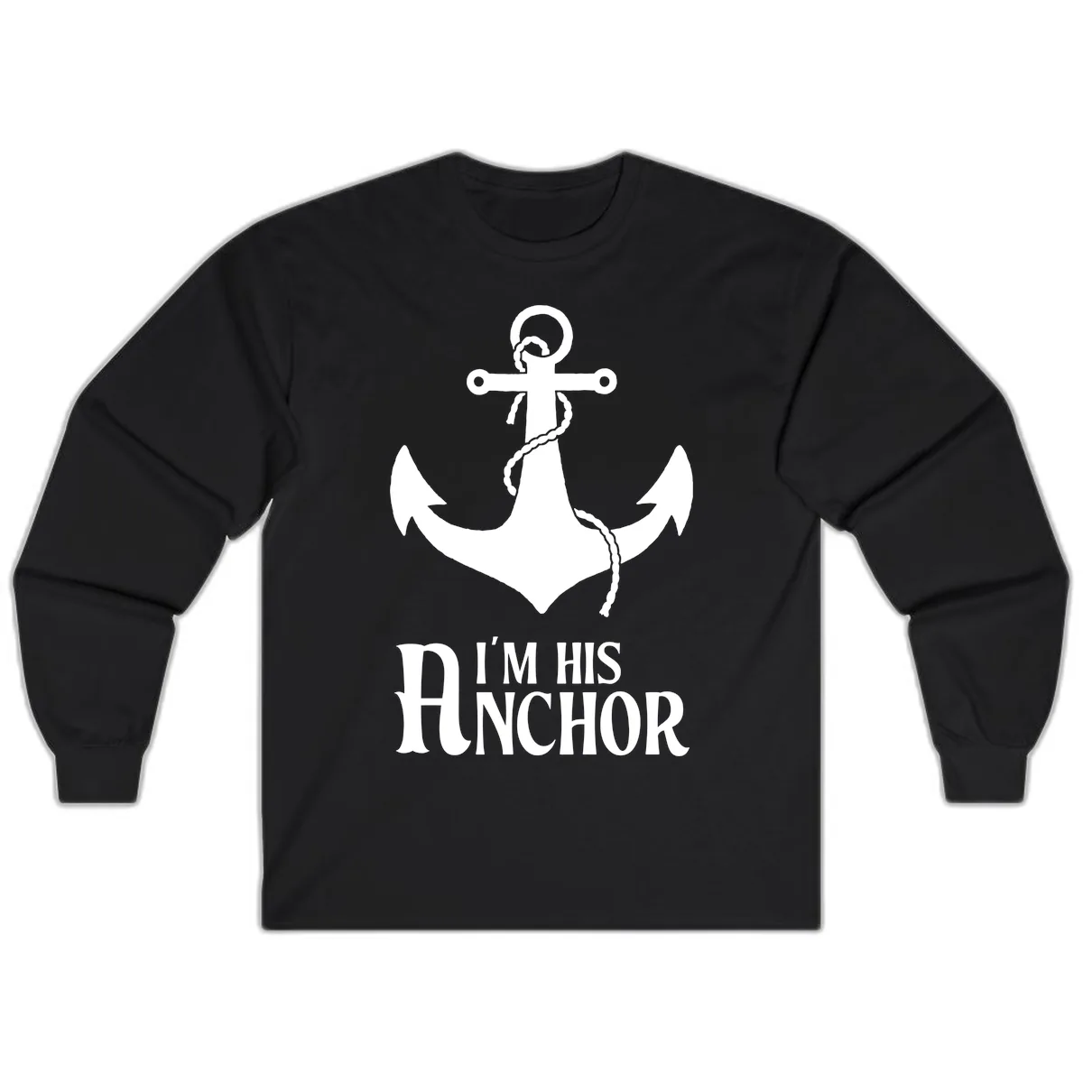 I'm His Anchor Long Sleeve in Black