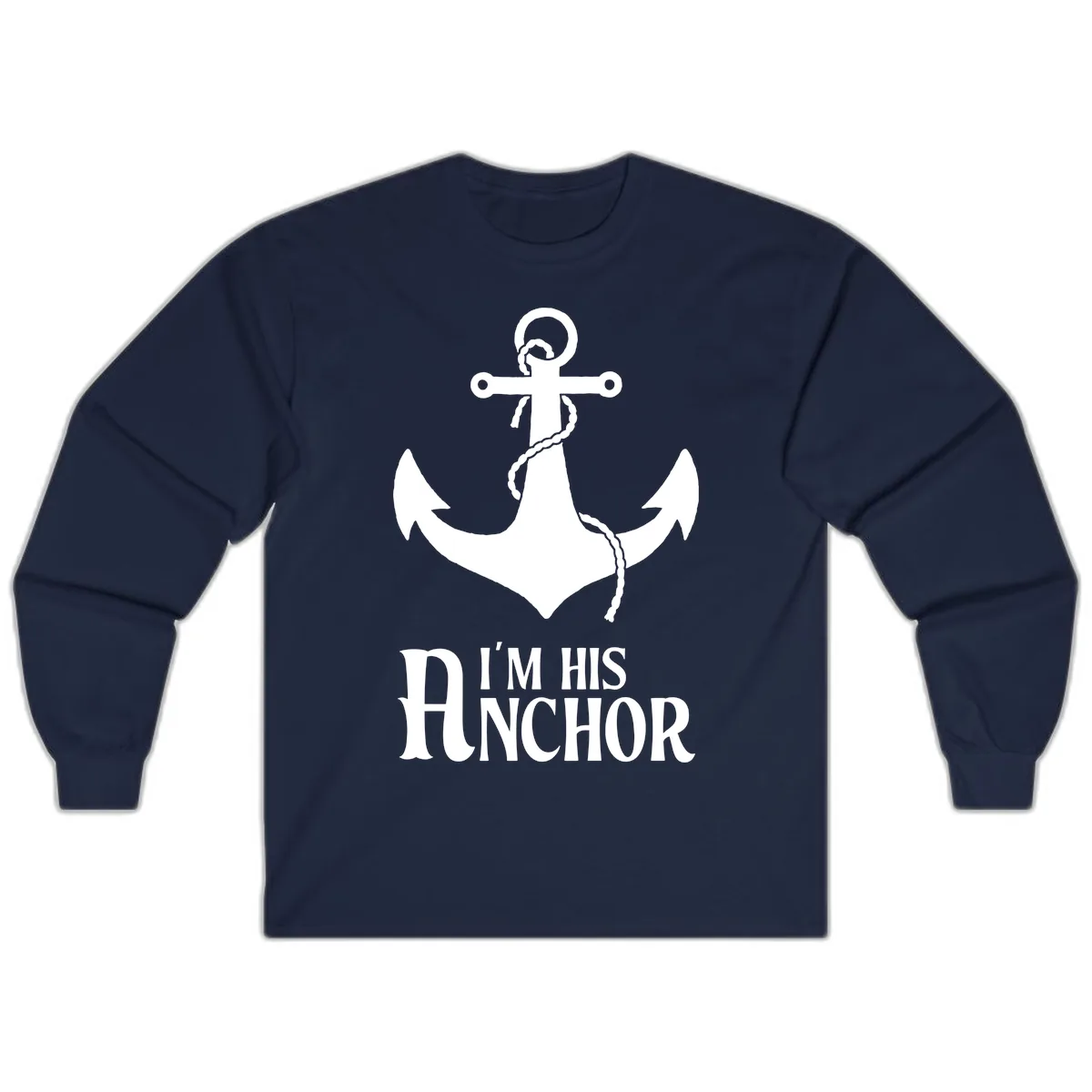 I'm His Anchor Long Sleeve in Navy
