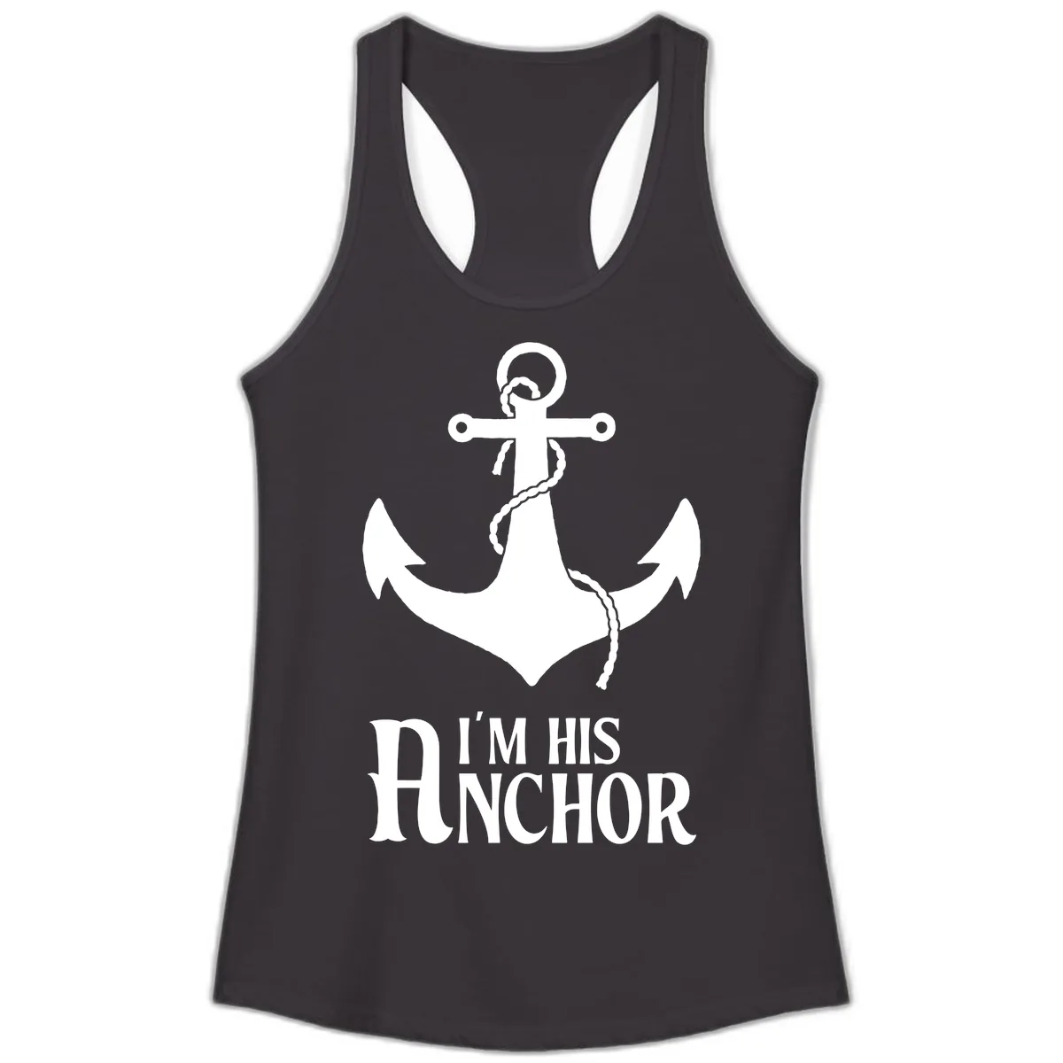 I'm His Anchor Ladies Tank in Black