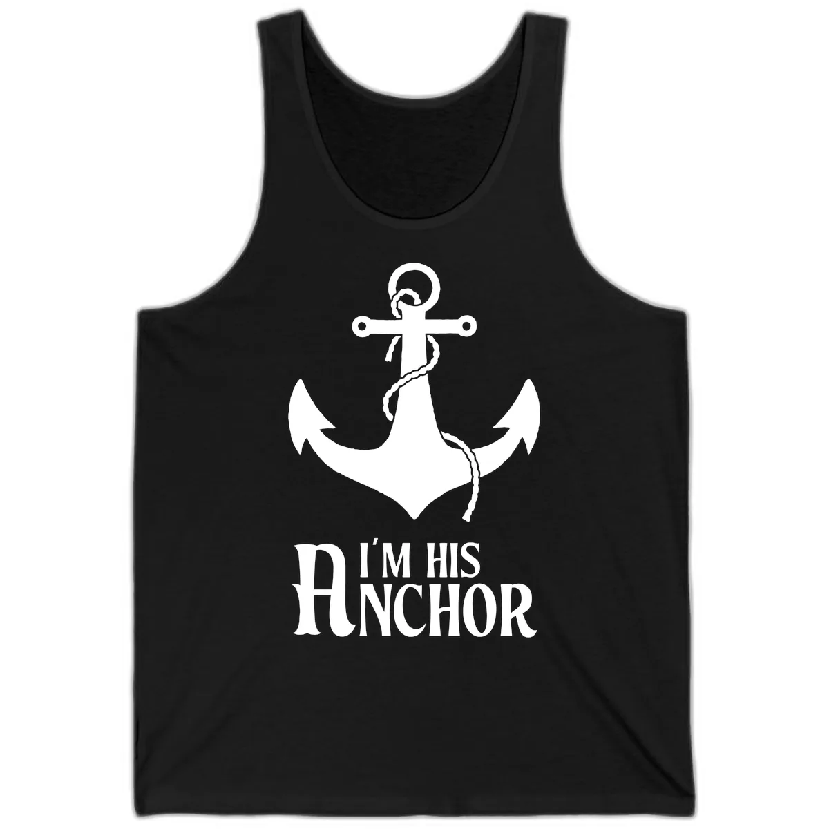 I'm His Anchor Tank in Black